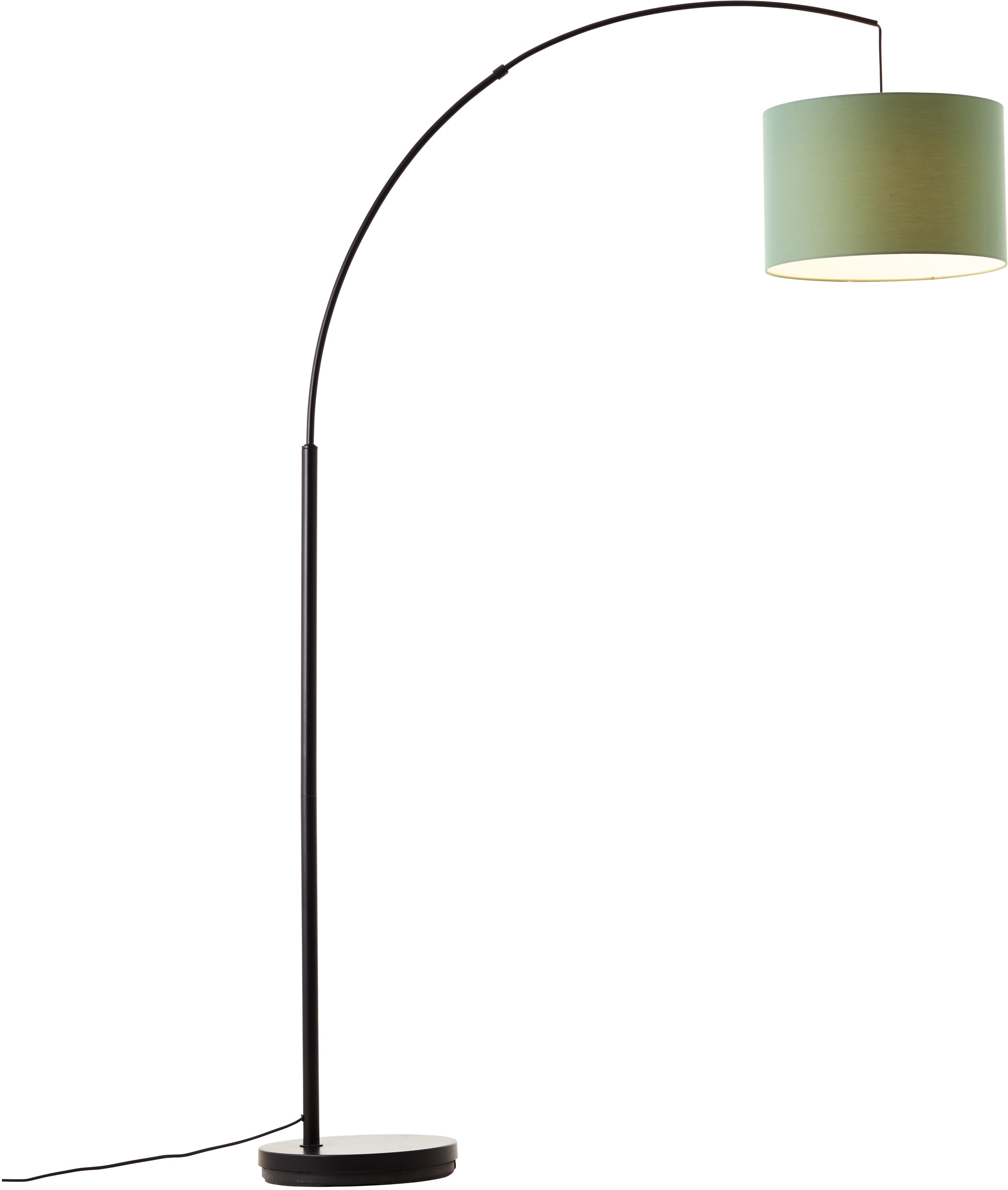 Places of Style Stehlampe auf Bogenlampe versandkostenfrei »Elijah«, 36cm Stoff flammig-flammig, Textilschirm Ø 1