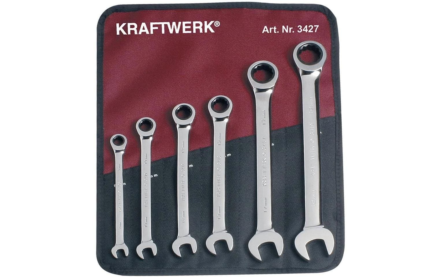Image of Kraftwerk Ratschenringschlüssel "8 - 19 mm, 6-teilig" 6 Stk. tlg.