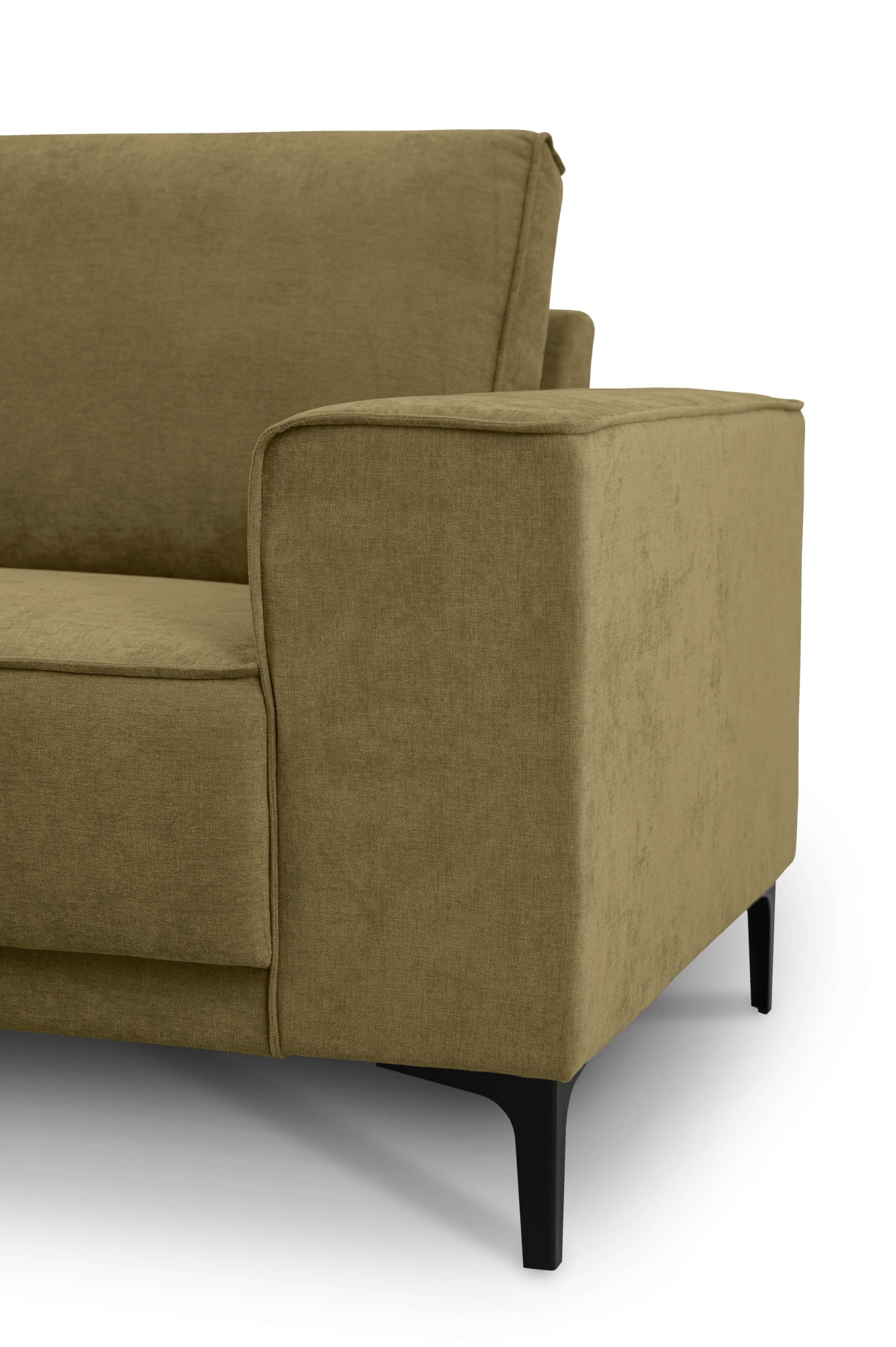 Places of Style Ecksofa »Polsterecke Oland, Struktur, Flachgewebe, Luxus-Microfaser, Boucle«, L-Form, 280 cm, Wellenunterfederung, Skandi-Design, Metallfüsse