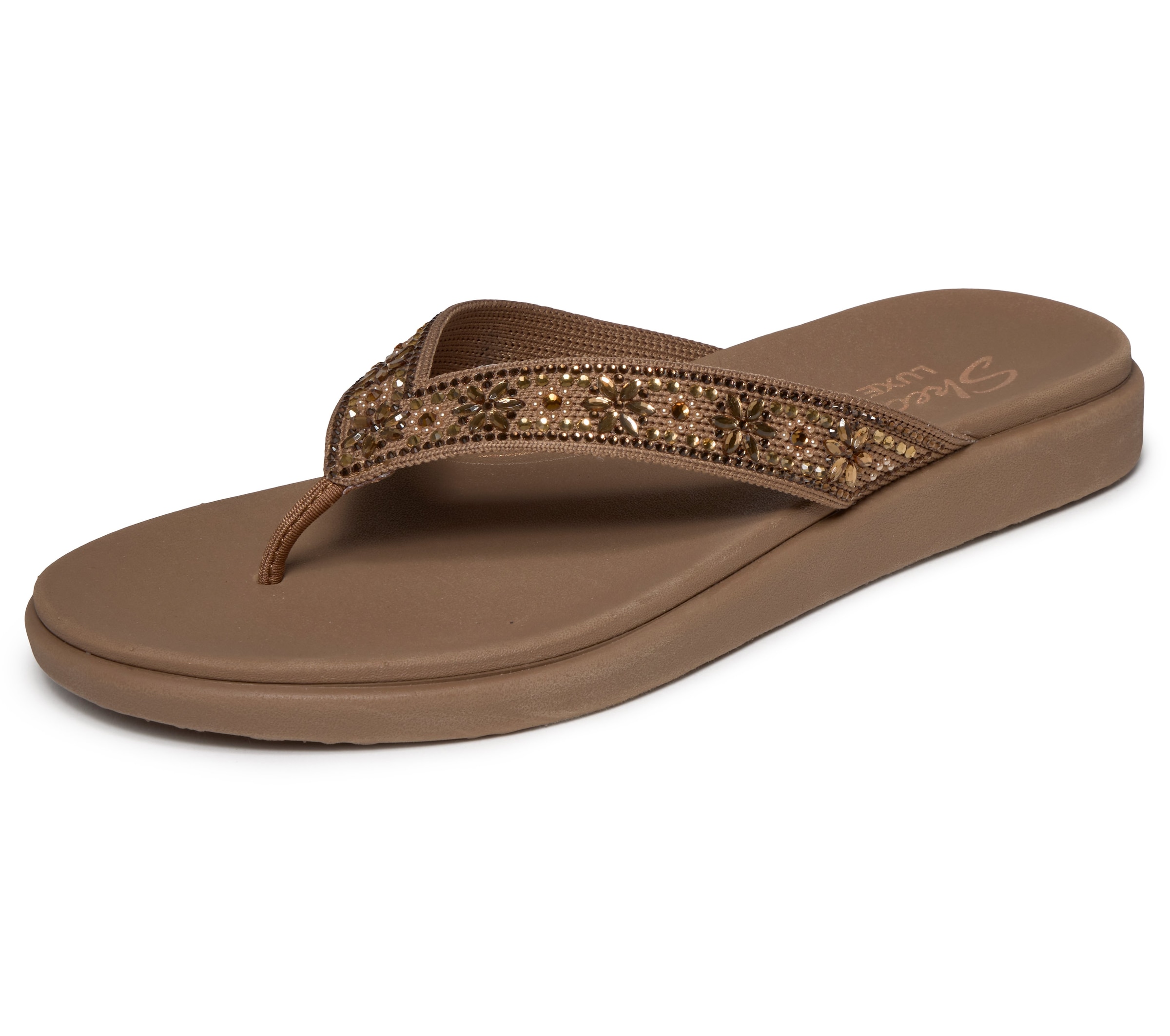 Image of Skechers Zehentrenner "MEDITATION LUXE" Sommerschuh, Strandschuh, Urlaubsschuh mit Glitzersteine