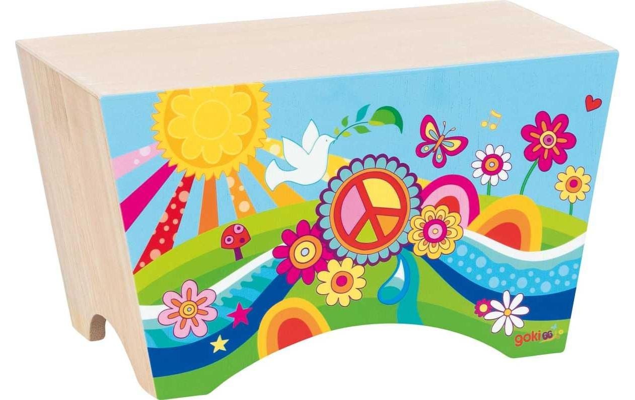 goki Spielzeug-Musikinstrument »Cajon Blumenwiese 30 x 15,5 x 17 cm«