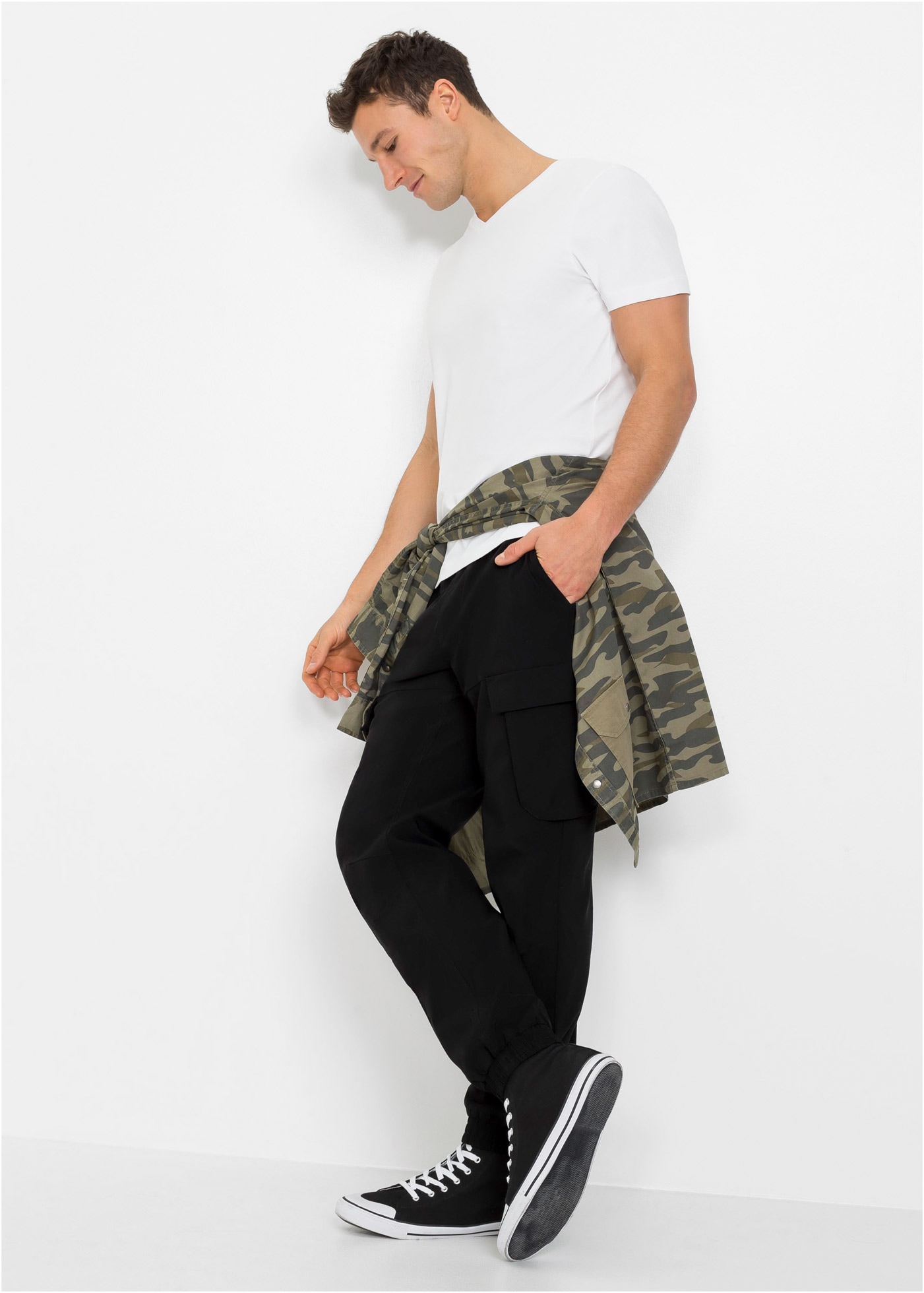 bonprix Pantalon à enfiler  aus Stretch-Material, in Bengalin-Qualität, Regular Fit