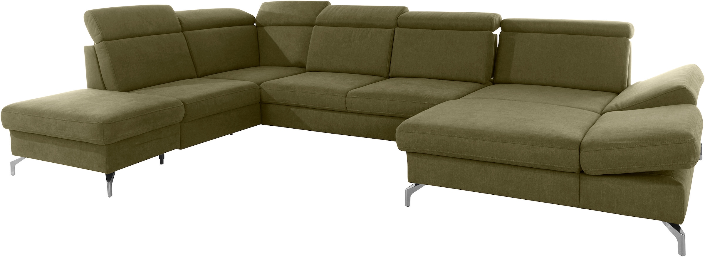sit&more Wohnlandschaft »Brisbane U-Form«, Fusshöhe 12 cm, inklusive Sitztiefen-, Armteil- und Kopfteilverstellung
