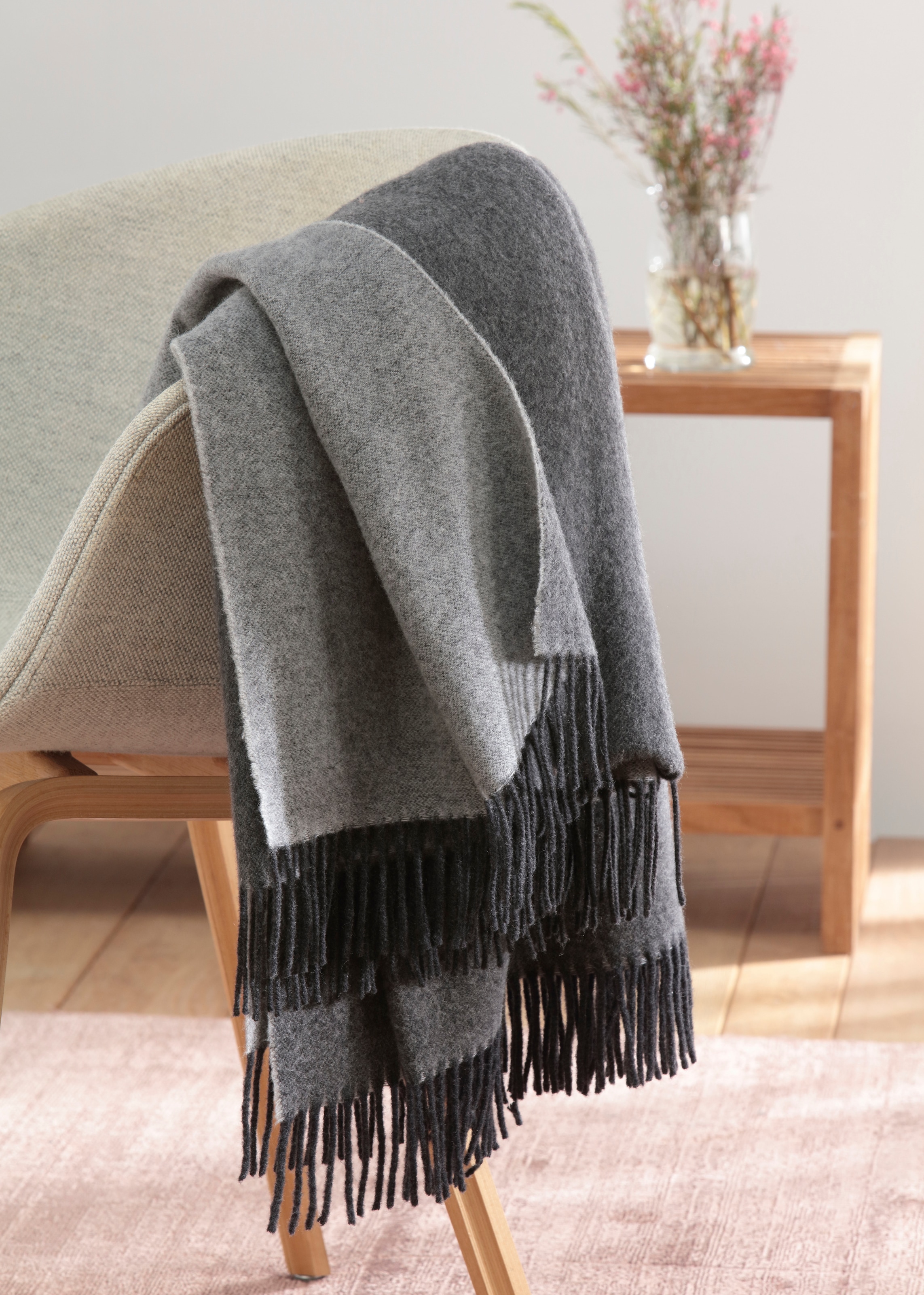 Biederlack Plaid »Lars« mit Fransen, Kuscheldecke