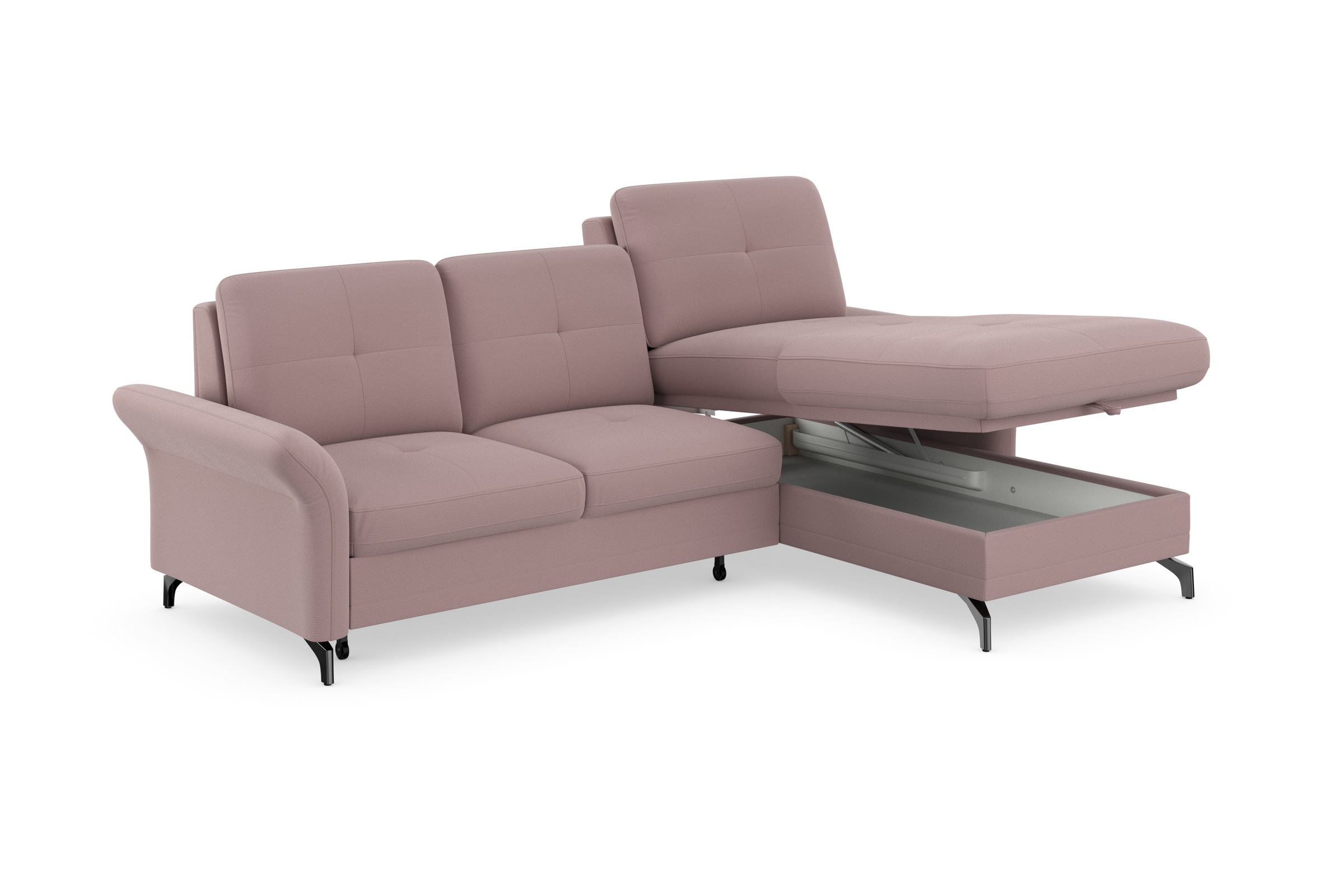 Places of Style Ecksofa »Calando L-Form«, wahlweise mit Bettfunktion, Bettkasten und Armteilfunktion