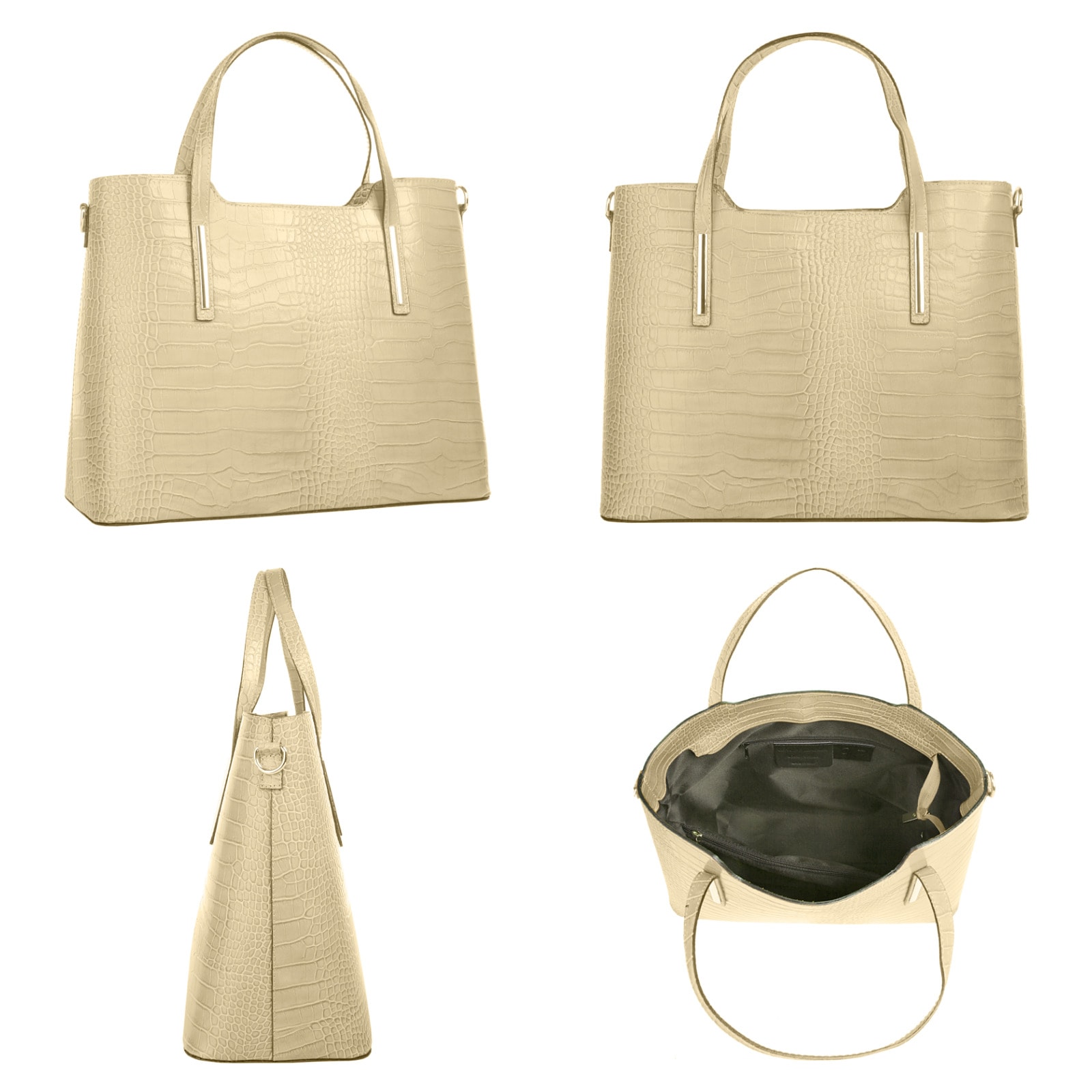 Cluty Henkeltasche, echt Leder, Made in Italy