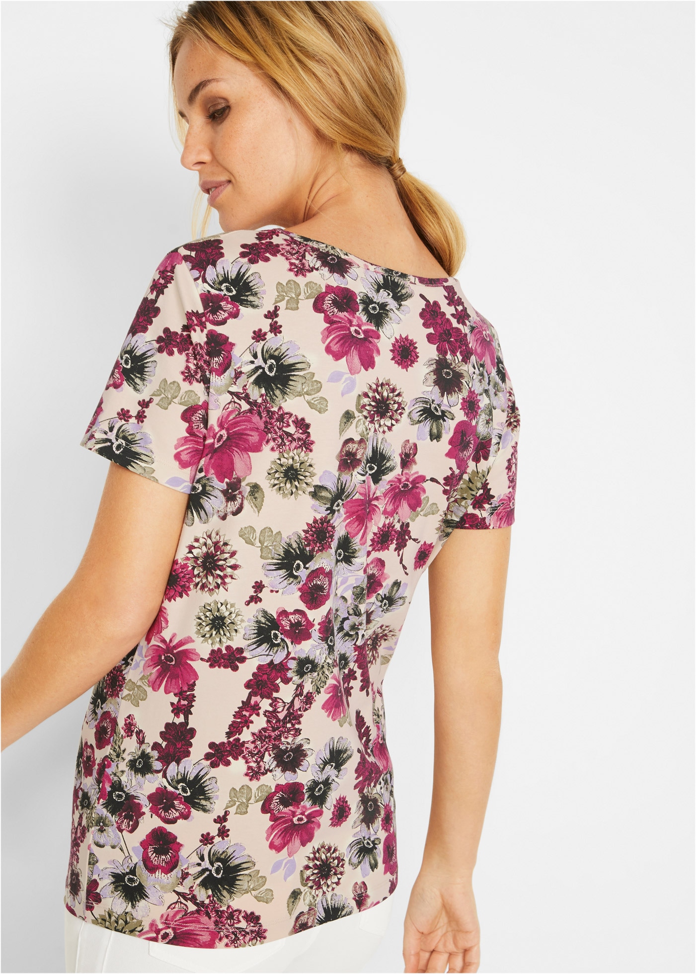 bonprix T-shirt Packung, 2 schmale Passform, Kurzarm, für Frühling und Sommer