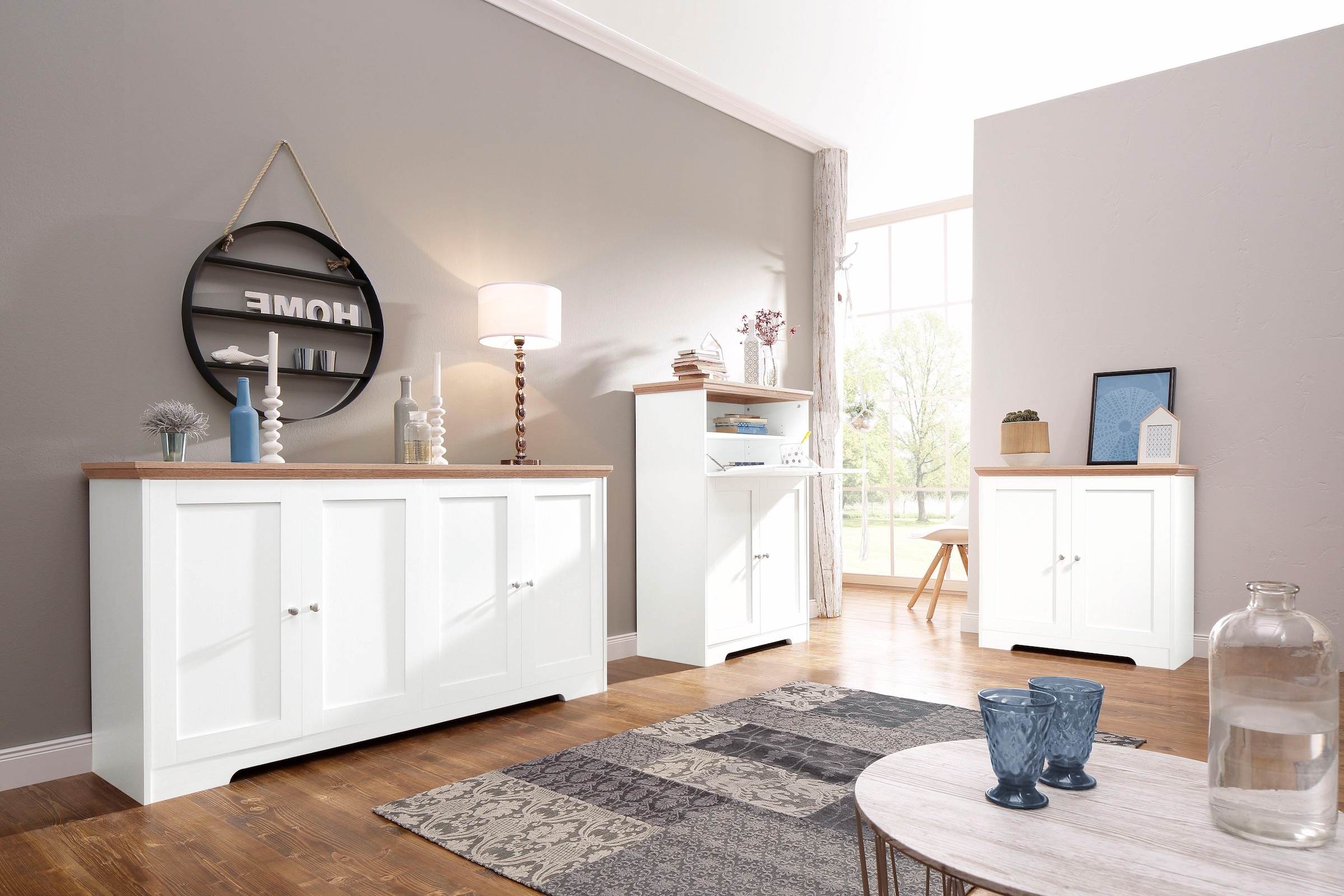 Home affaire Sideboard »Nanna« Kommode mit einer Folien Oberfläche in Eiche-Optik, Breite 80 cm