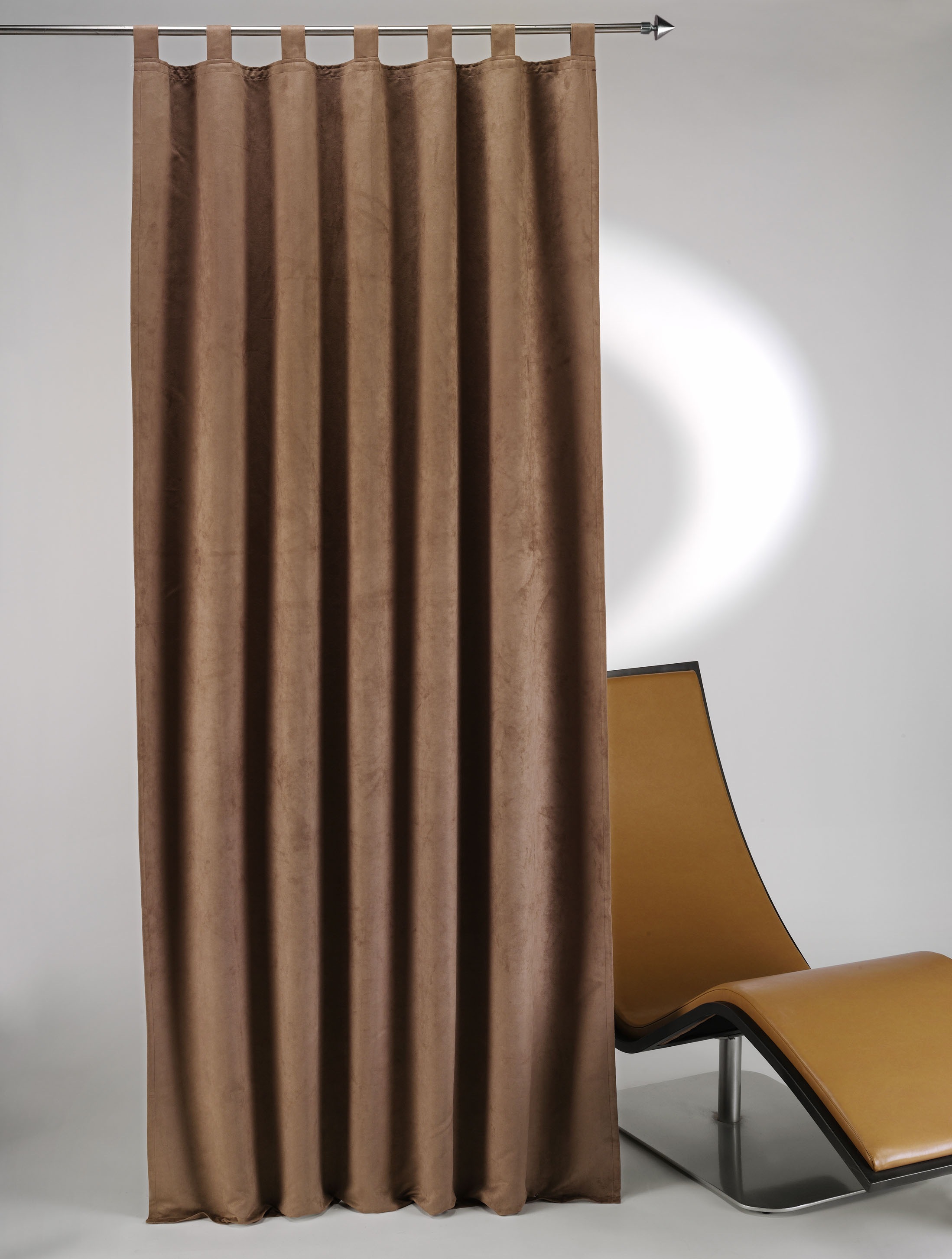 Image of ELBERSDRUCKE Gardine »Tiziano«, (1 St.), Schlaufenschal mit Kräuselband Tiziano 06 braun 245x140 cm blickdicht bei Ackermann Versand Schweiz