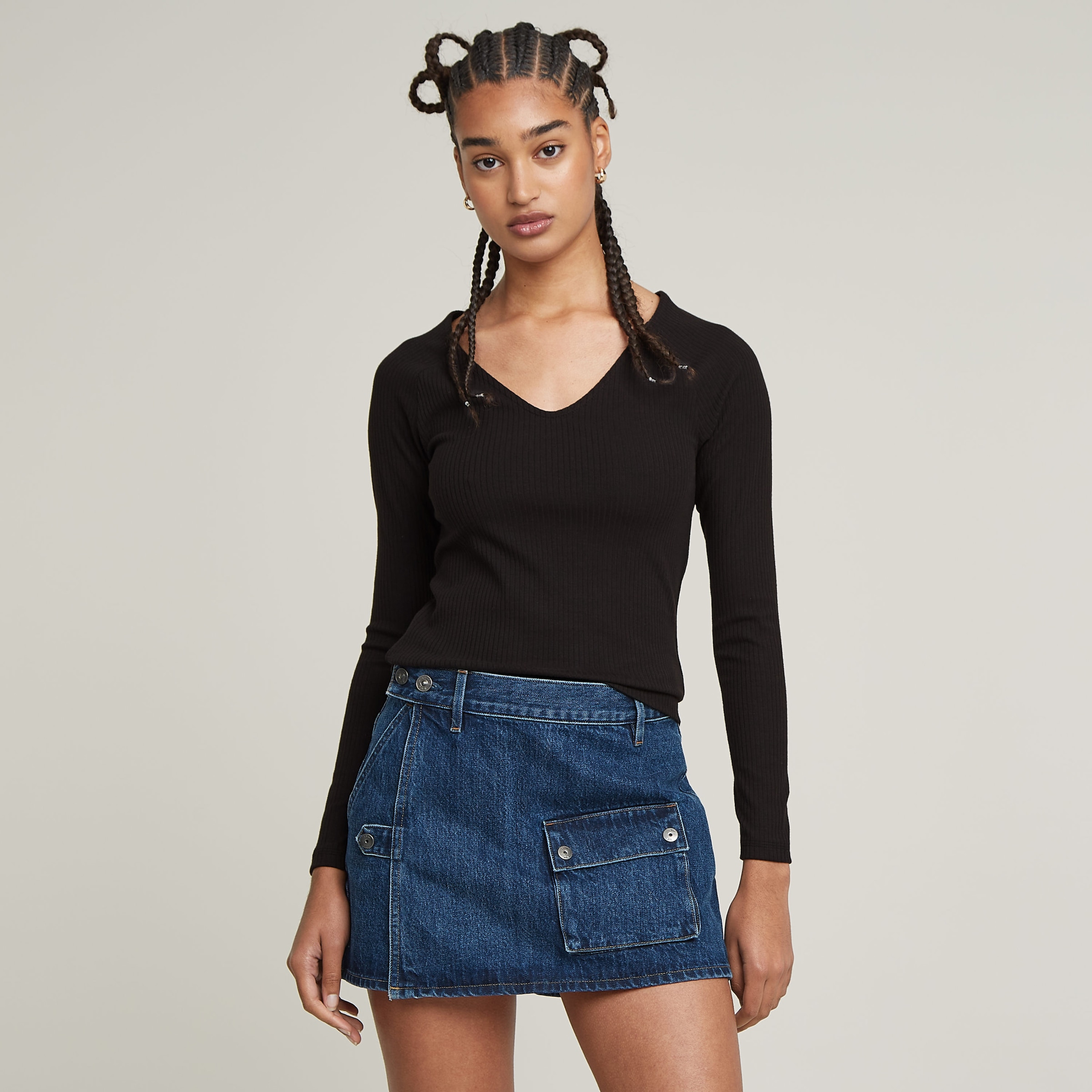 Image of G-STAR Longsleeve "Slim Rib" mit Stretchanteil