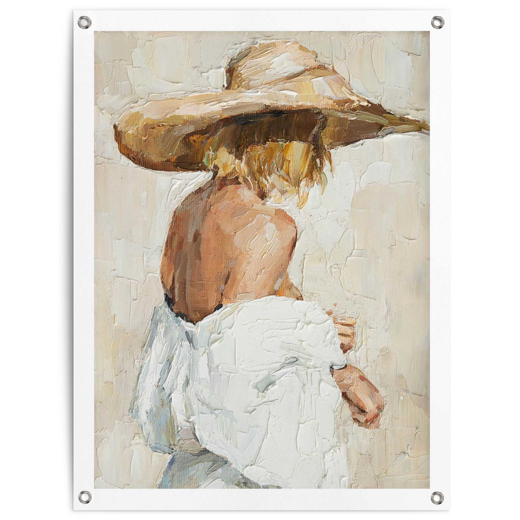 Image of Reinders Poster "Summer Girl" Garten - Frau - Strohhut - Beige - Leinwand - Menschen - 60x80 cm