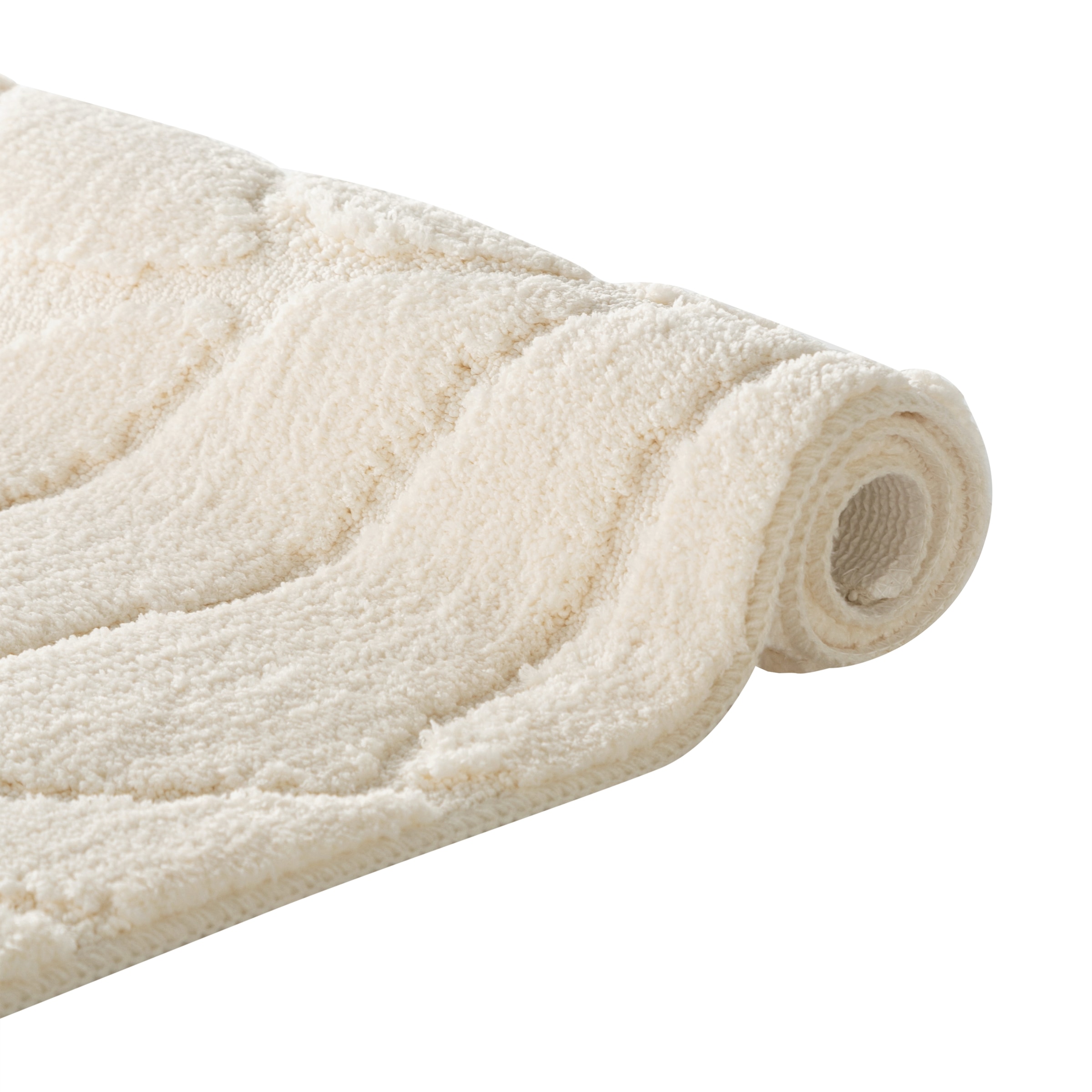 my home Badematte »Epense, Badvorleger, Badezimmer Teppich, Duschvorleger«, fussbodenheizungsgeeignet-schnell trocknend, Badteppich, Uni Farben, Blätter, Hoch-Tief Effekt