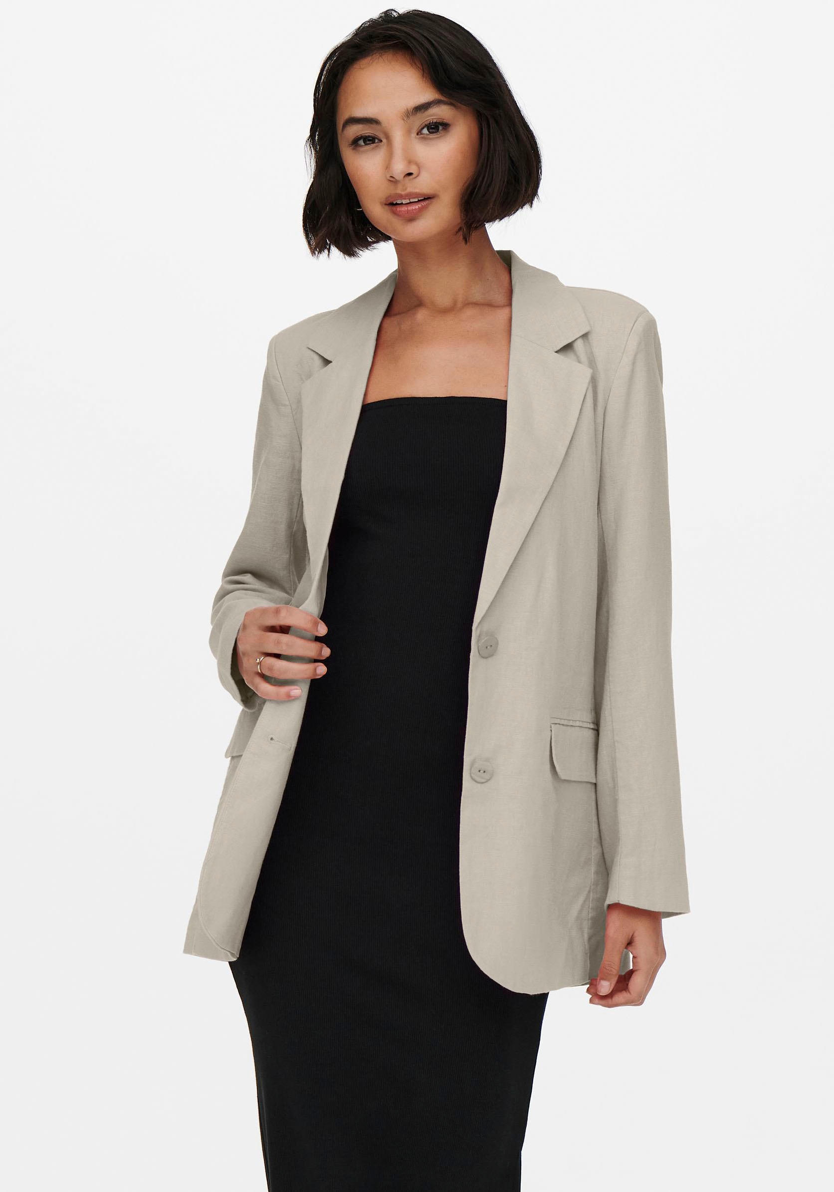Image of Only Longblazer »ONLCARO L/S LINEN BLEND OVS BLAZER«, mit Leinen bei Ackermann Versand Schweiz