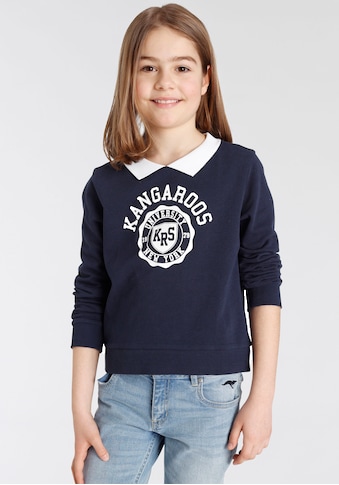 Sweatshirt »für Mädchen«, in kurzer Form mit Polokragen