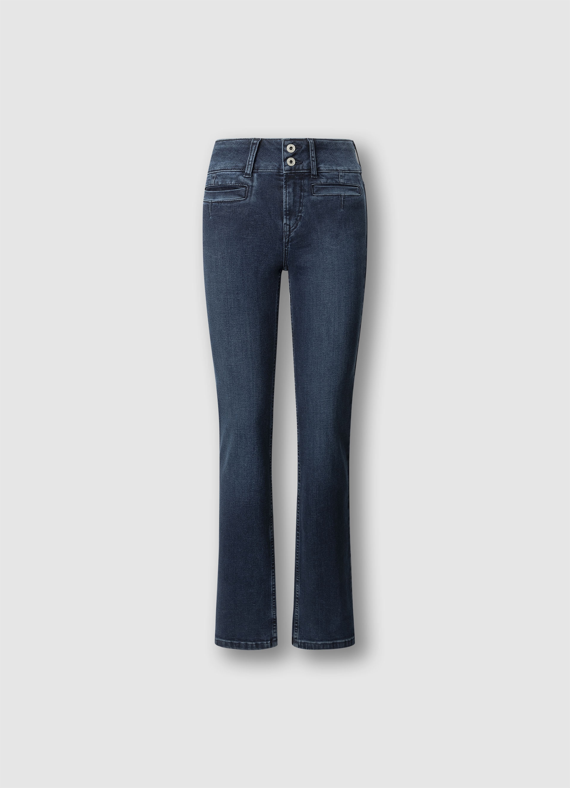 Image of Pepe Jeans Straight-Jeans "BERYL MW" mit doppeltem Knopfverschluss, Mid Waist