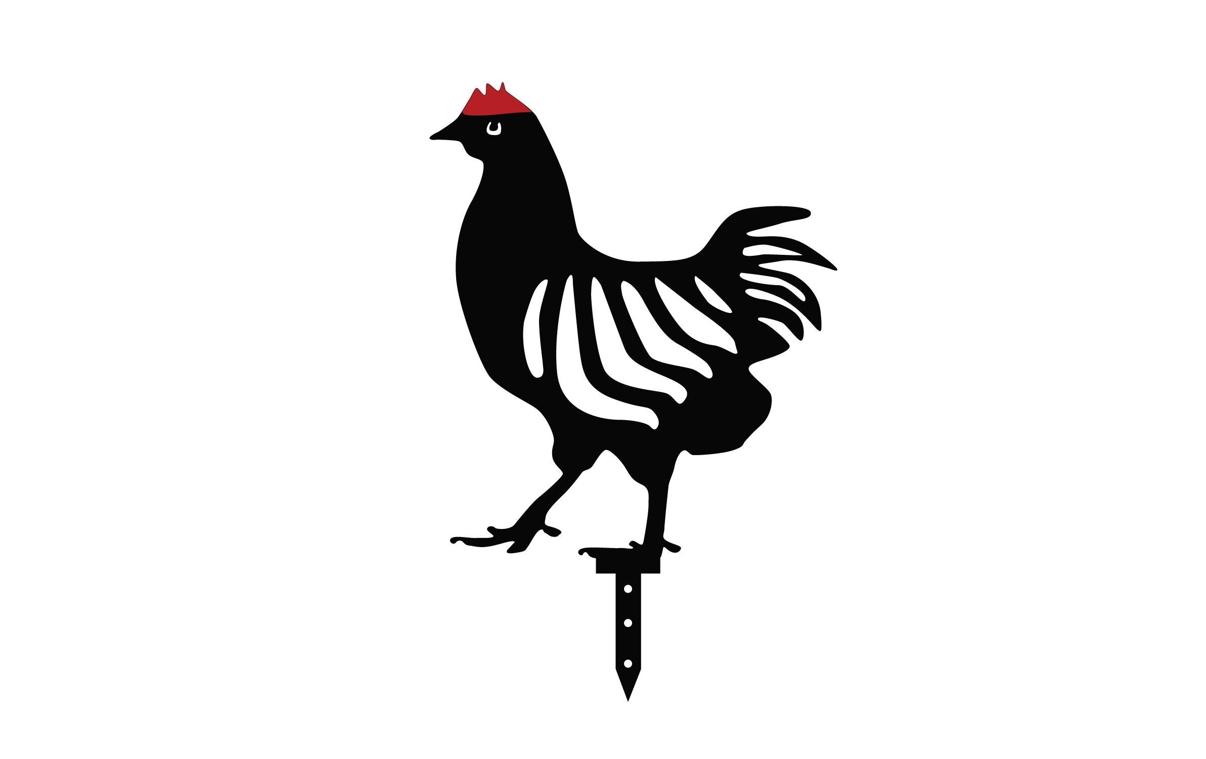 Tierfigur »Wallxpert Huhn 33 cm 4er Set Schwarz«