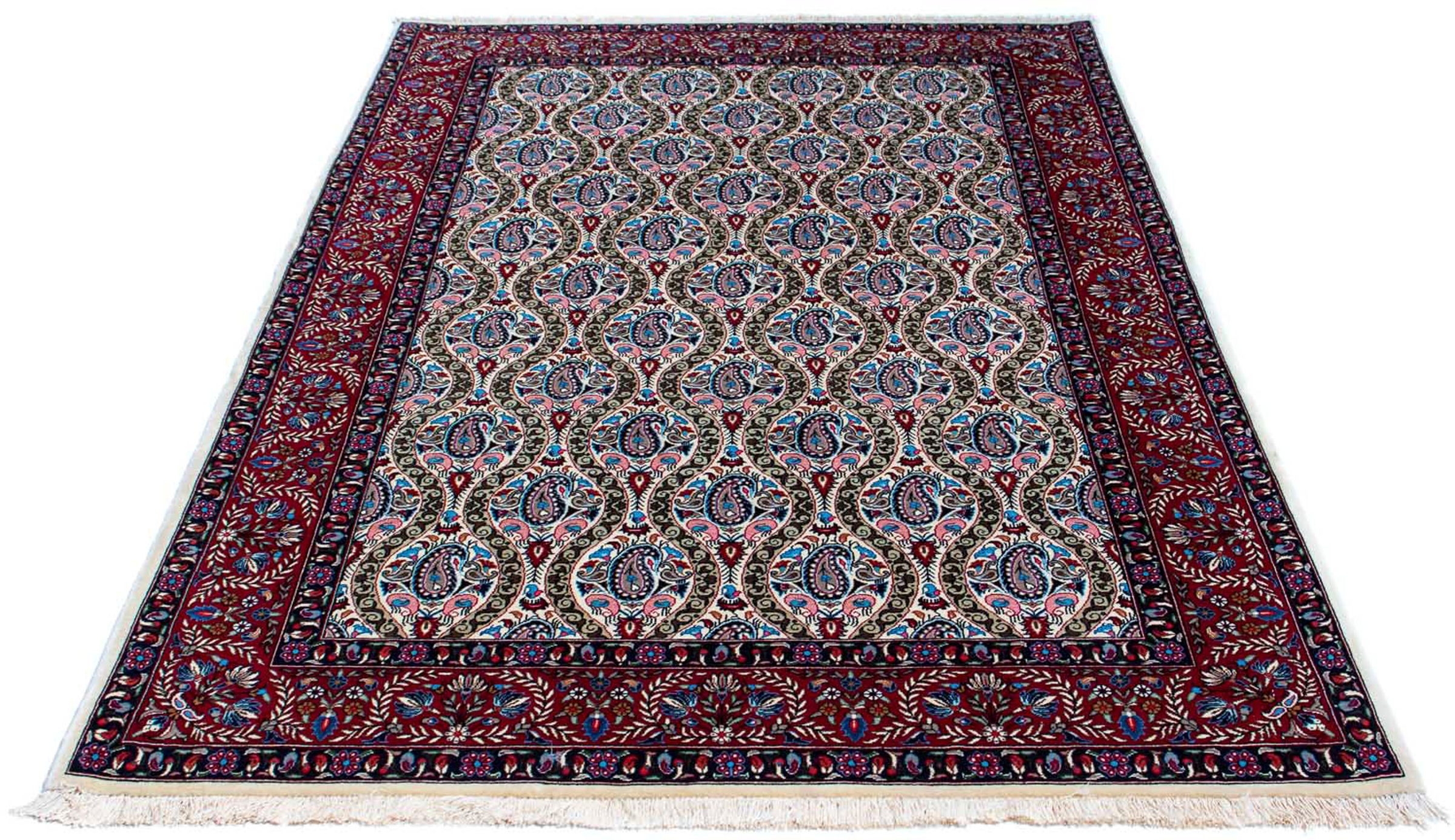 Image of morgenland Orientteppich »Perser - Ghom - 203 x 131 cm - dunkelrot«, rechteckig, 10 mm Höhe, Wohnzimmer, Handgeknüpft, Einzelstück mit Zertifikat bei Ackermann Versand Schweiz