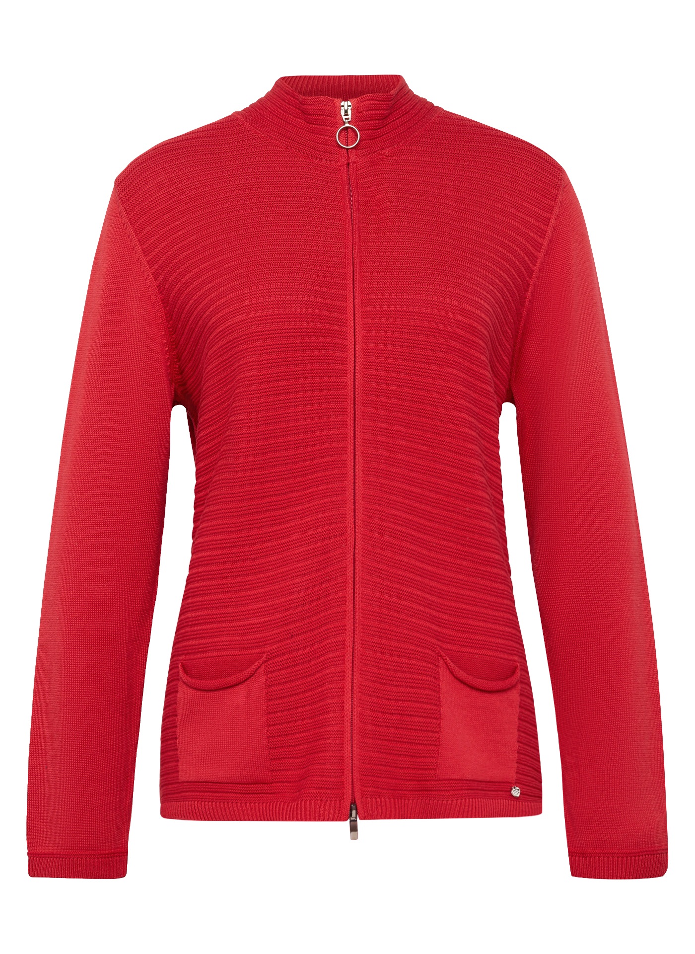 Rabe Strickjacke mit Reissverschluss und Stehkragen