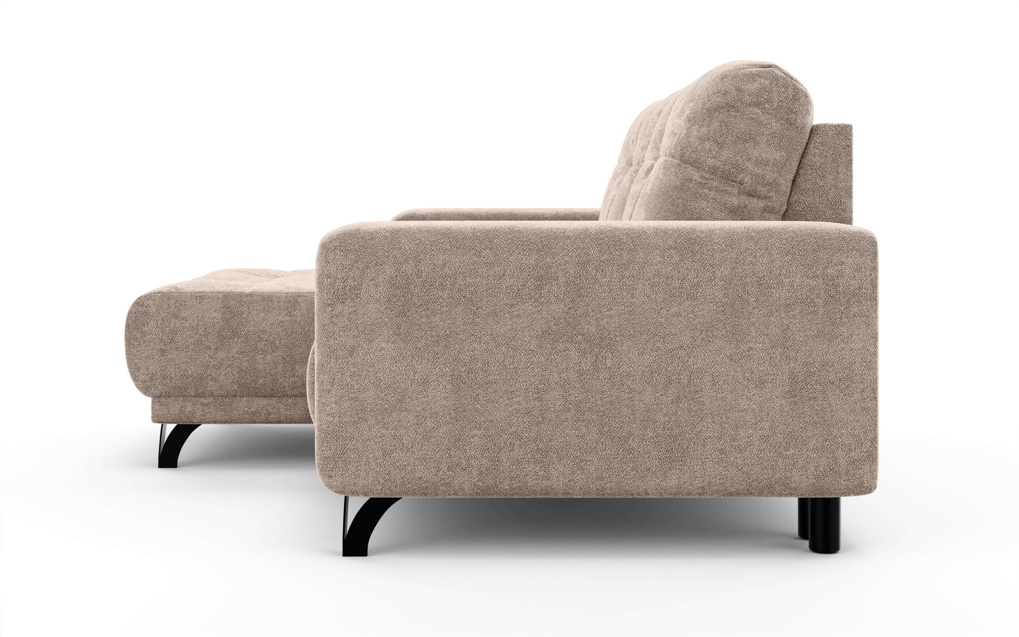 INOSIGN Ecksofa »FAIRVIEW mit verstellbaren Rückenlehne, Masse B/T/H: 234/174/93 cm«, L-Form mit Wellenunterfederung, Recamiere beidseitig montierbar