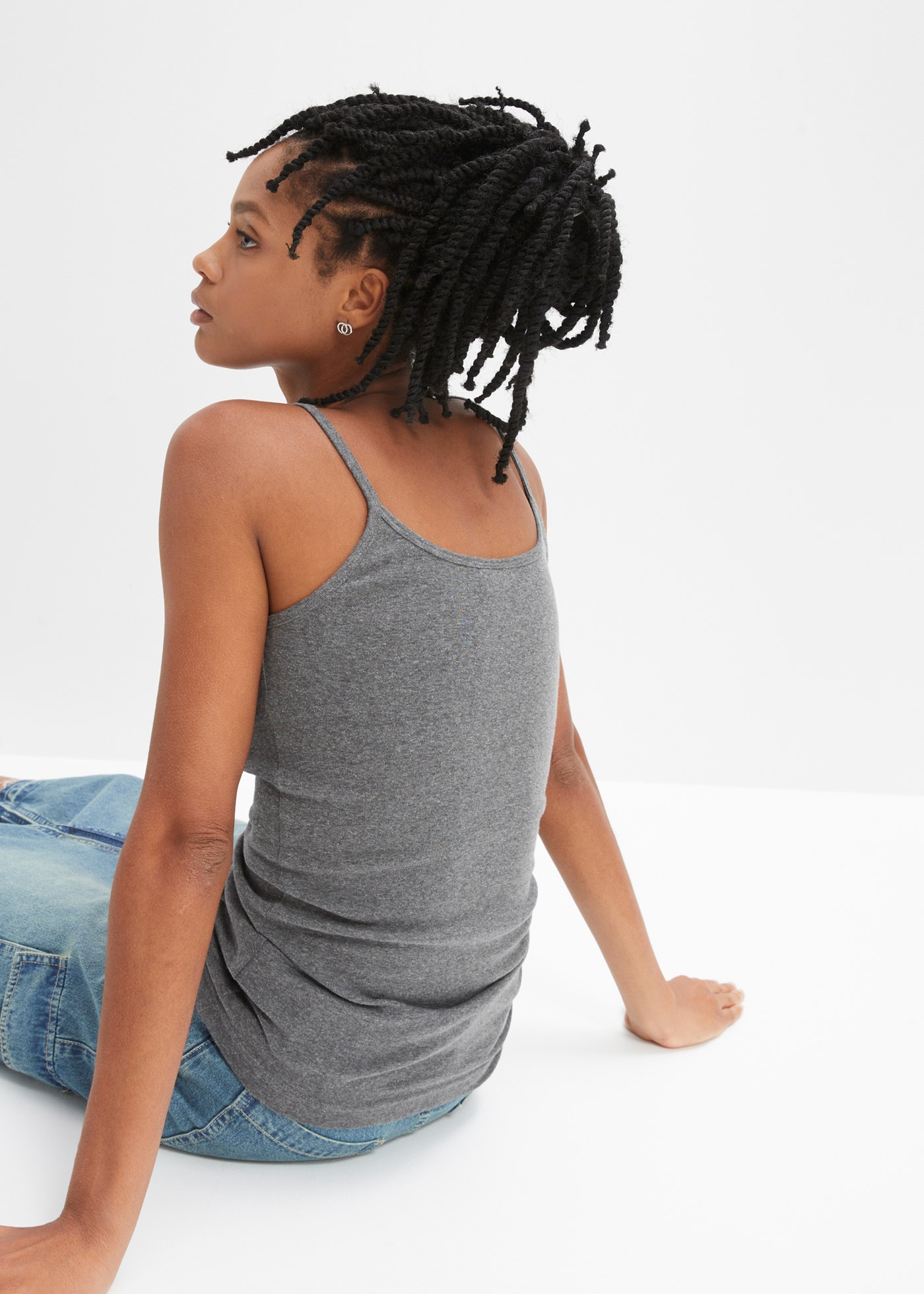 bonprix Spaghettitop »Spaghettiträger-Top aus reiner Baumwolle, 2er Pack« Packung, 2, 2 Stk. Spaghettiträger-Top aus reiner Baumwolle, 2er Pack