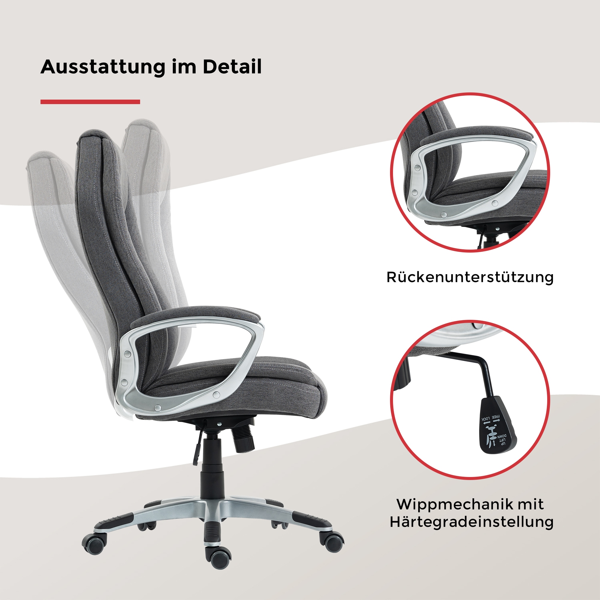 Duo Collection Chefsessel »Dirk« () ergonomischer Bürostuhl mit Federkern