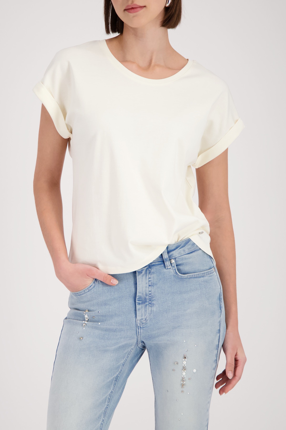Image of Monari T-Shirt "Shirt Basic Pima" Regular fit mit Rückenfalte