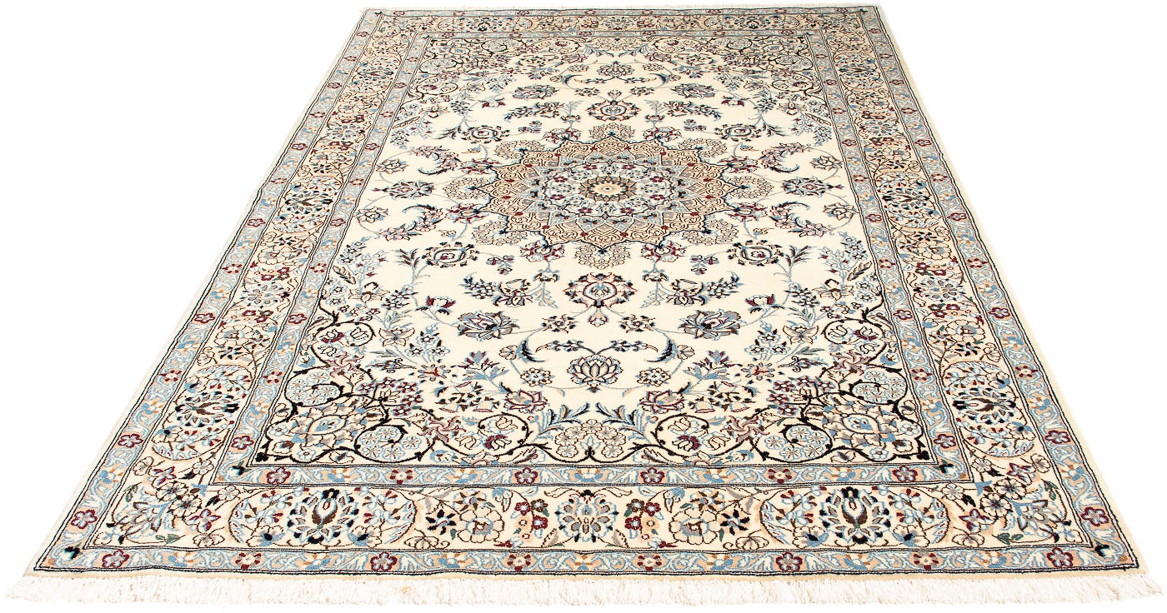 Image of morgenland Orientteppich »Perser - Nain - Royal - 232 x 156 cm - beige«, rechteckig, 10 mm Höhe, Wohnzimmer, Handgeknüpft, Einzelstück mit Zertifikat bei Ackermann Versand Schweiz