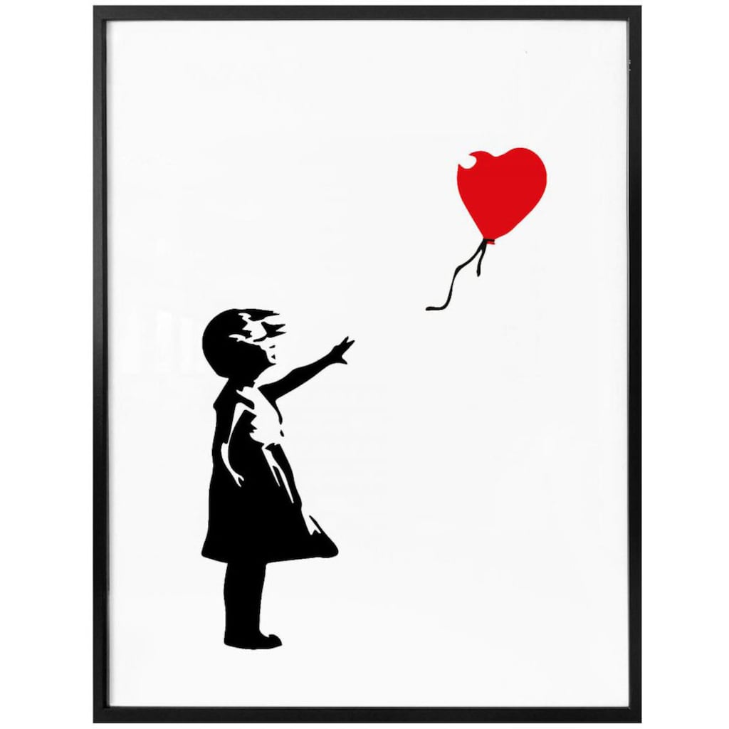 Wall-Art Poster »Graffiti Bilder Girl with the red balloon«, Menschen, (1 St.)