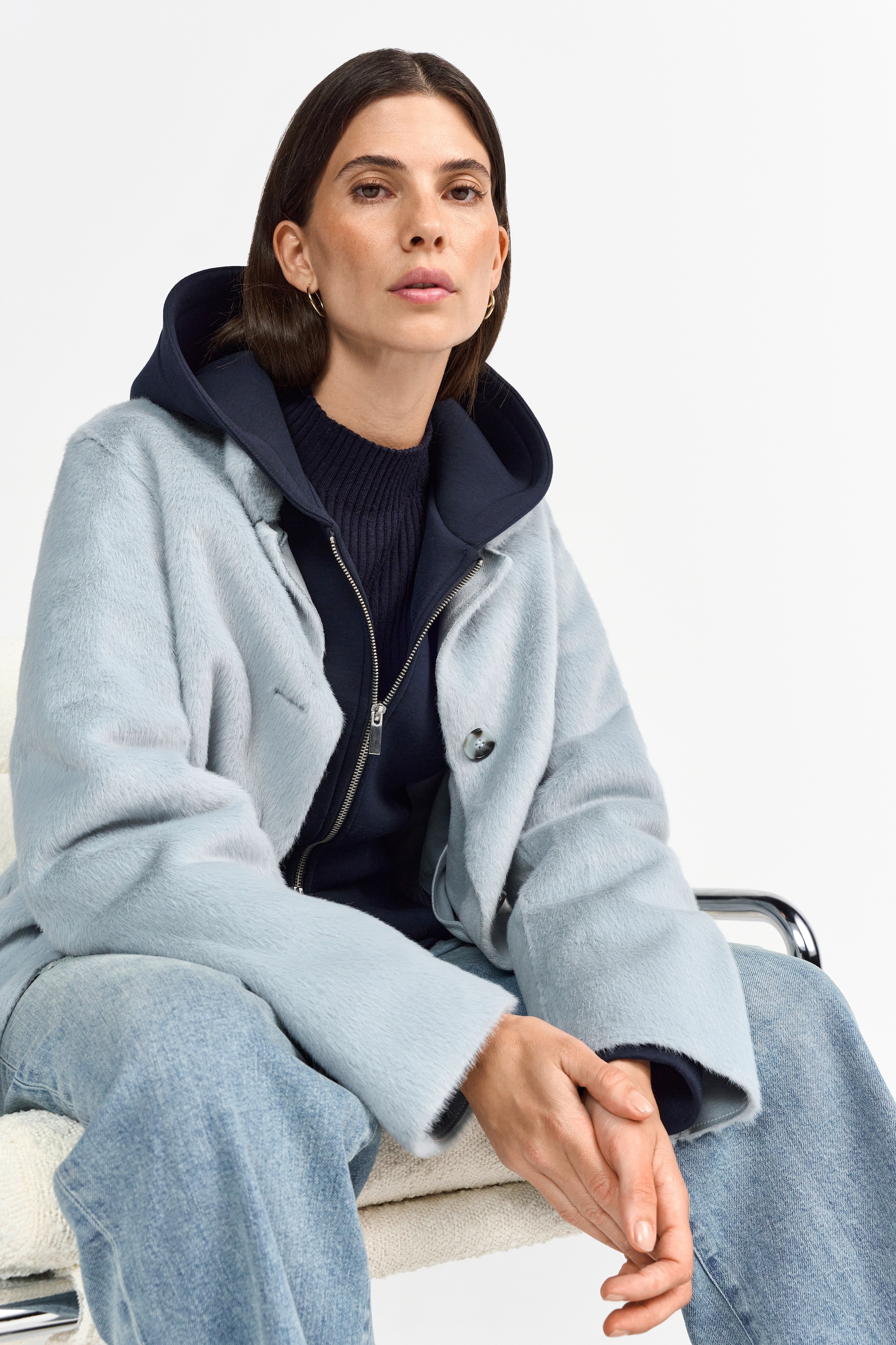Image of RICHROYAL Fellimitatjacke ohne Kapuze mit Stehkragen