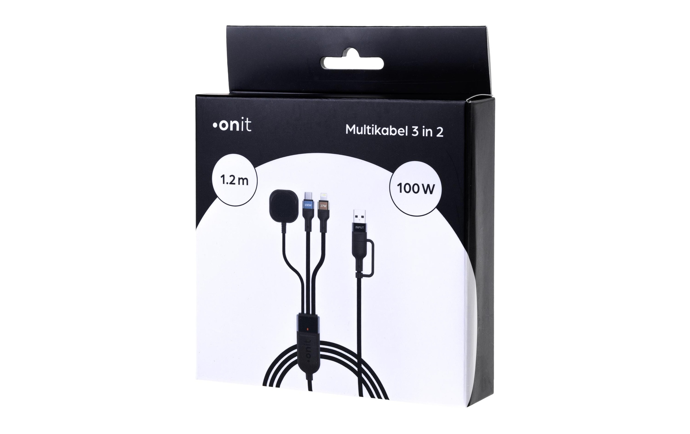 onit Câble USB »2.0-Kabel USB A/USB C - Lightning/USB-C/Ladepad« 120 cm