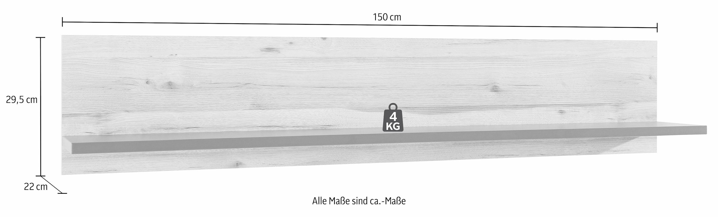 FORTE Tableau mural »Como« Étagère murale, bicolore, lignes épurées, montage facile