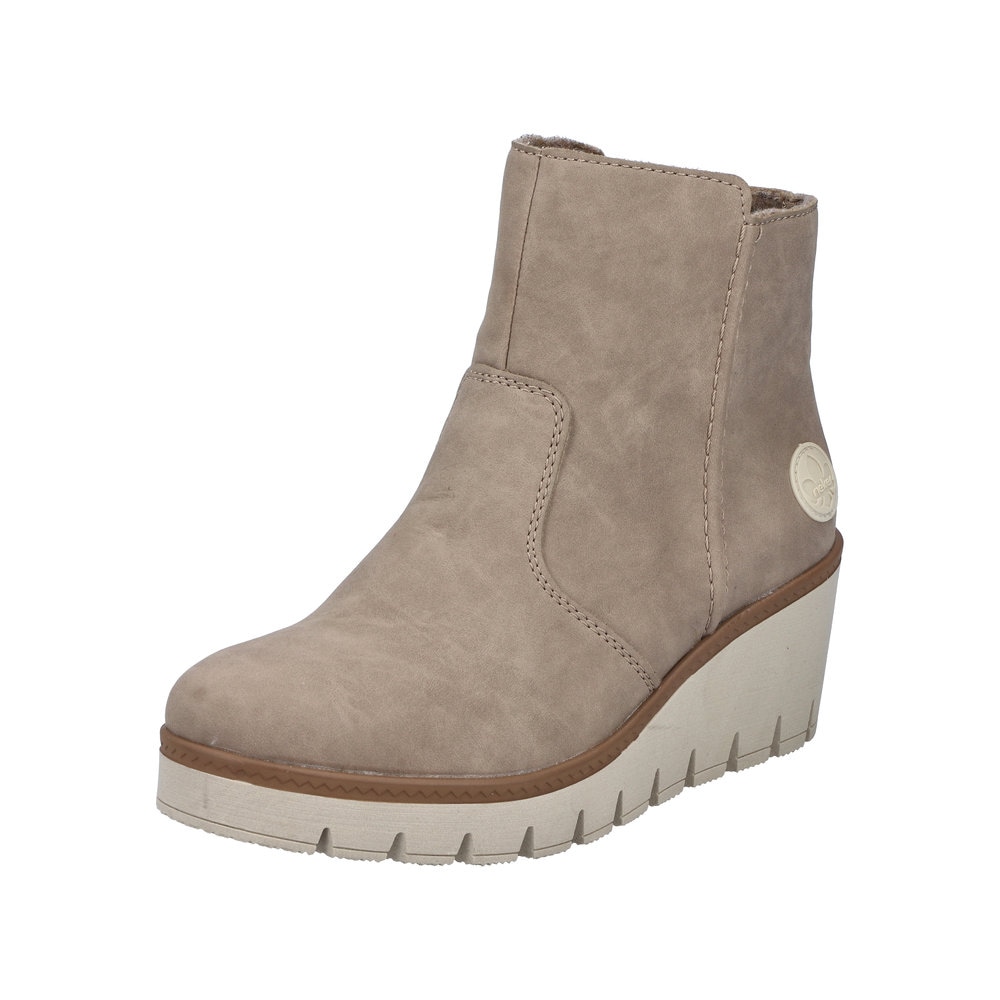 Rieker Keilstiefelette, Keilboots, Plateau-Stiefelette mit Innenreissverschluss, schmale Form
