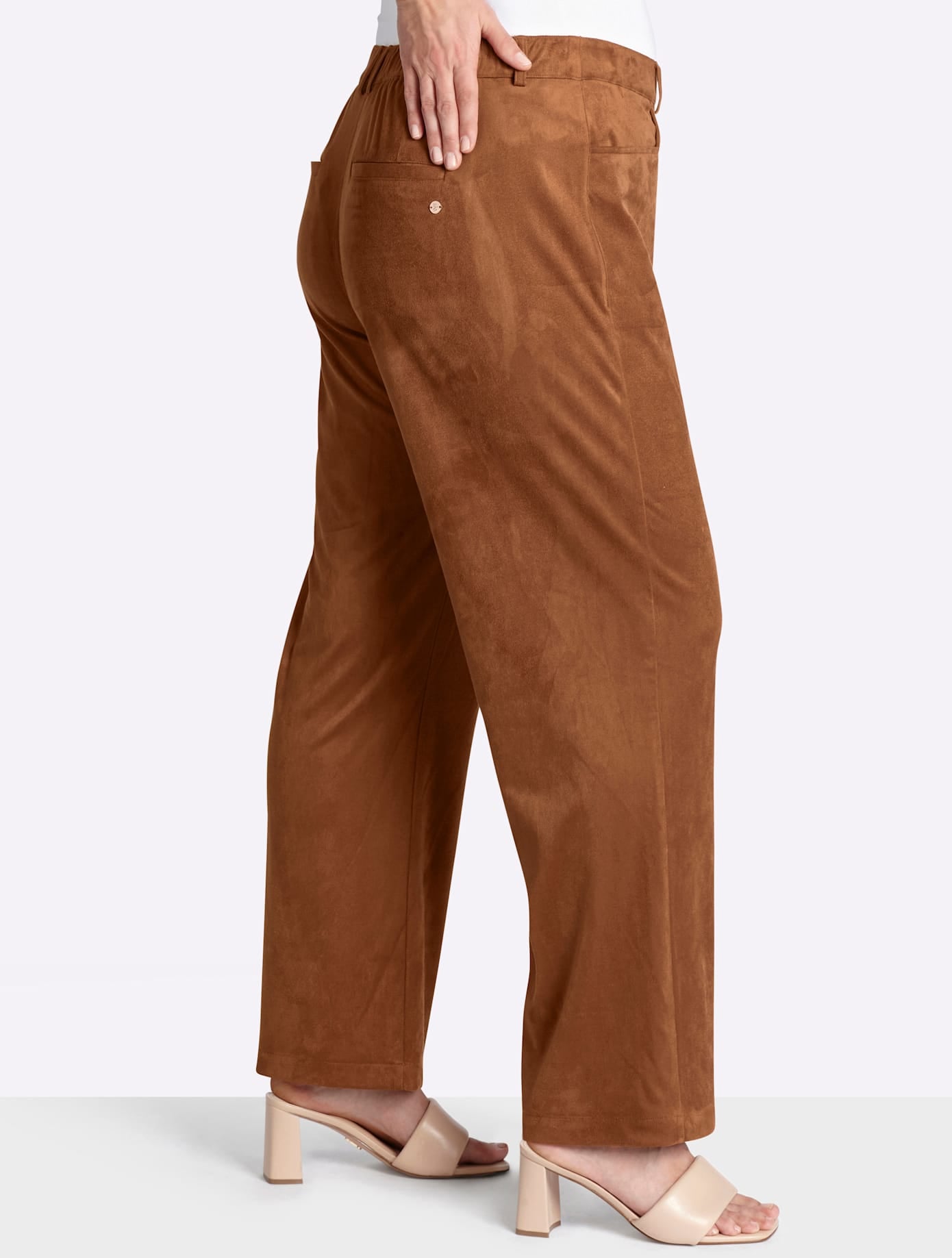 Sheego Pantalon imitation cuir