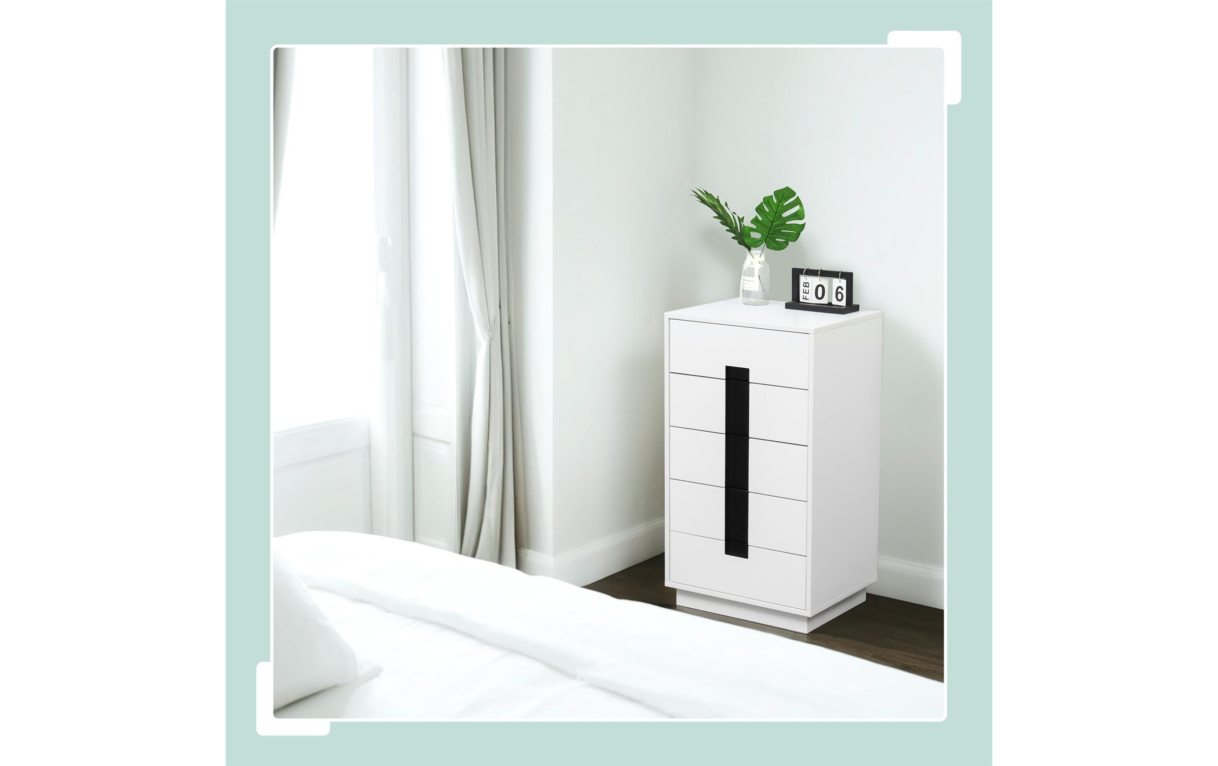 relaxdays Kommode »mit 5 Schubladen 88 x 50 x 40 cm«