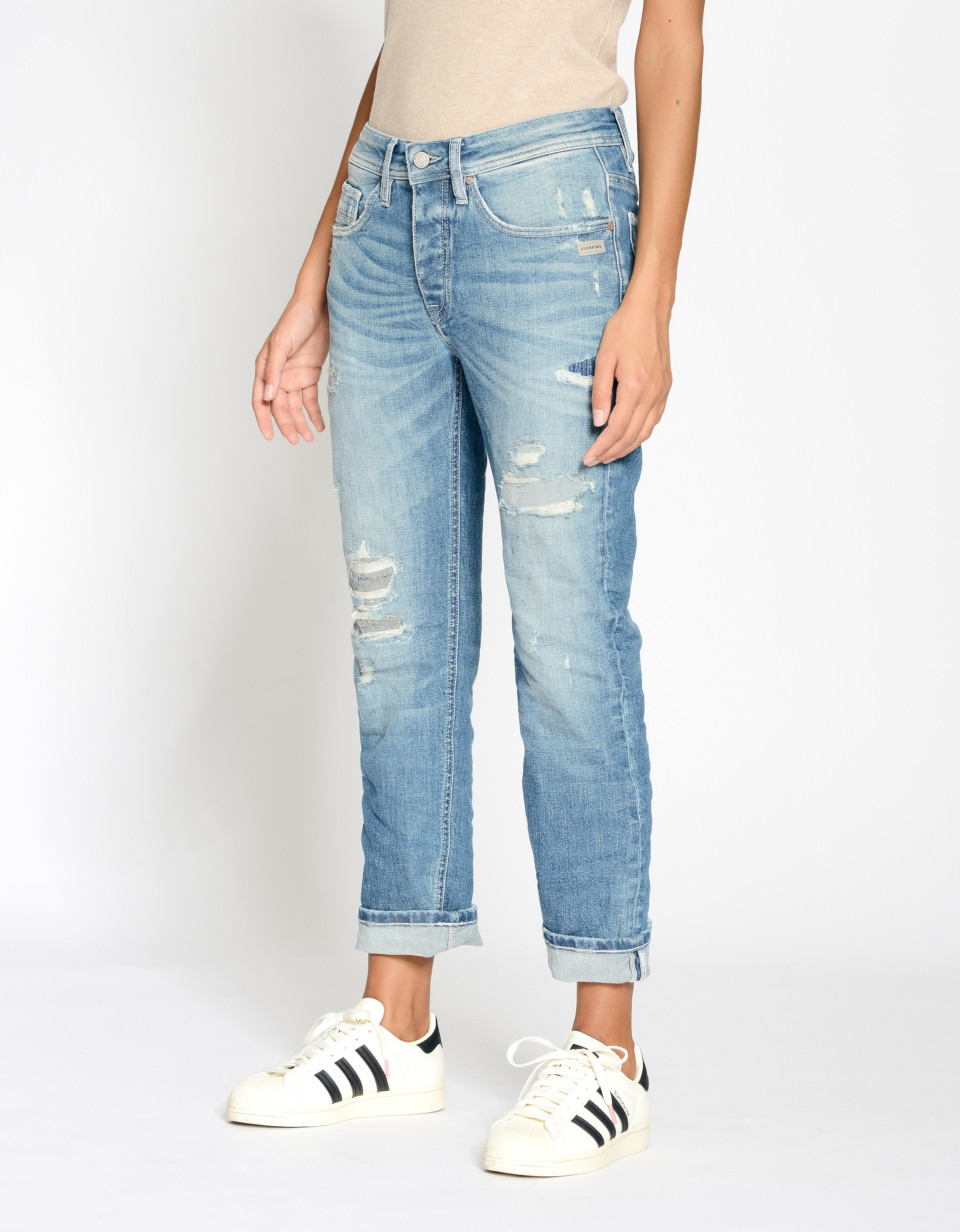 GANG Boyfriend-Jeans »94NICA CROPPED«, mit geraden und verkürzten Beinverlauf