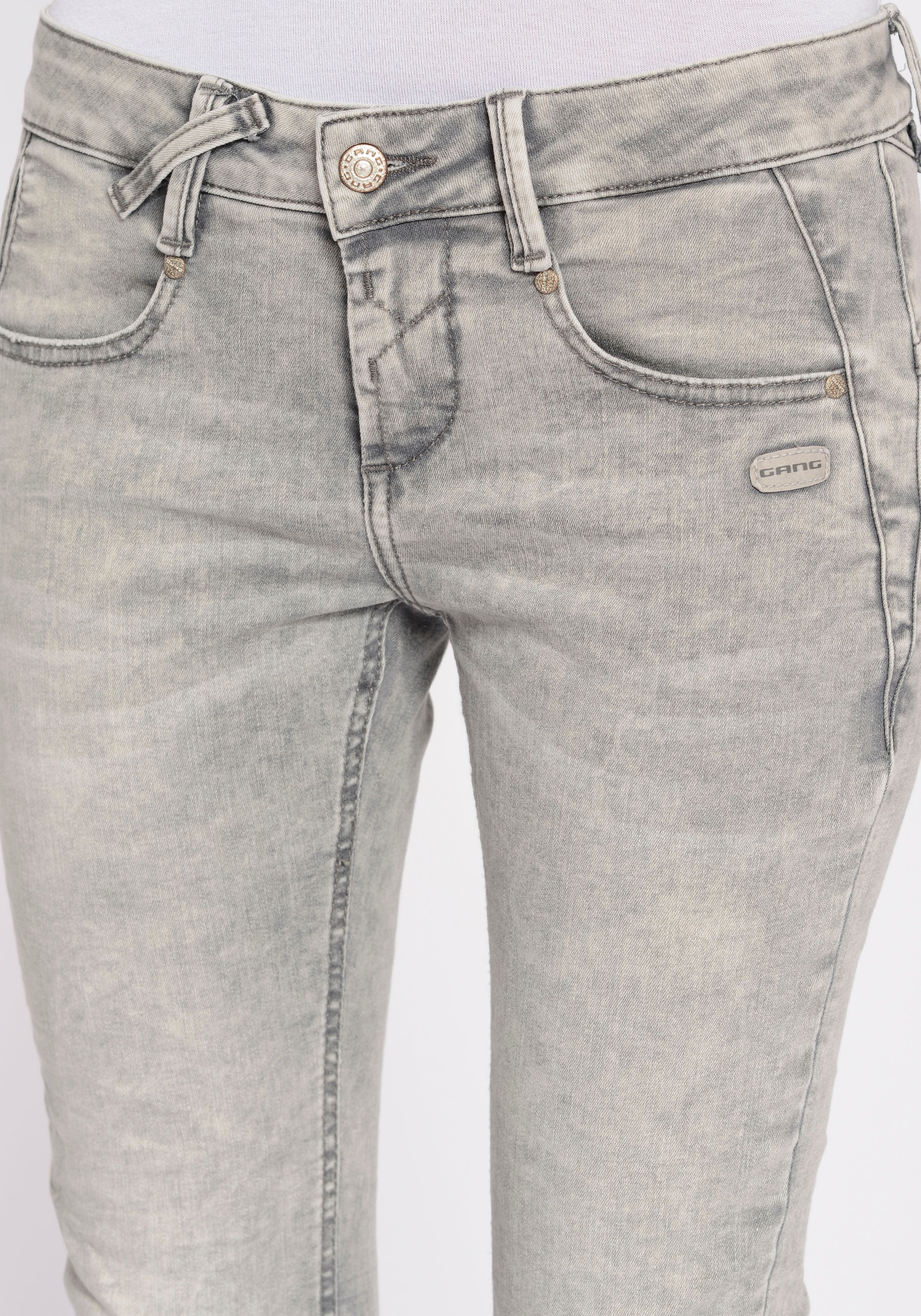 GANG Skinny-fit-Jeans »94NELE X-CROPPED«, mit seitlichen Dreieckseinsätzen für eine tolle Silhouette