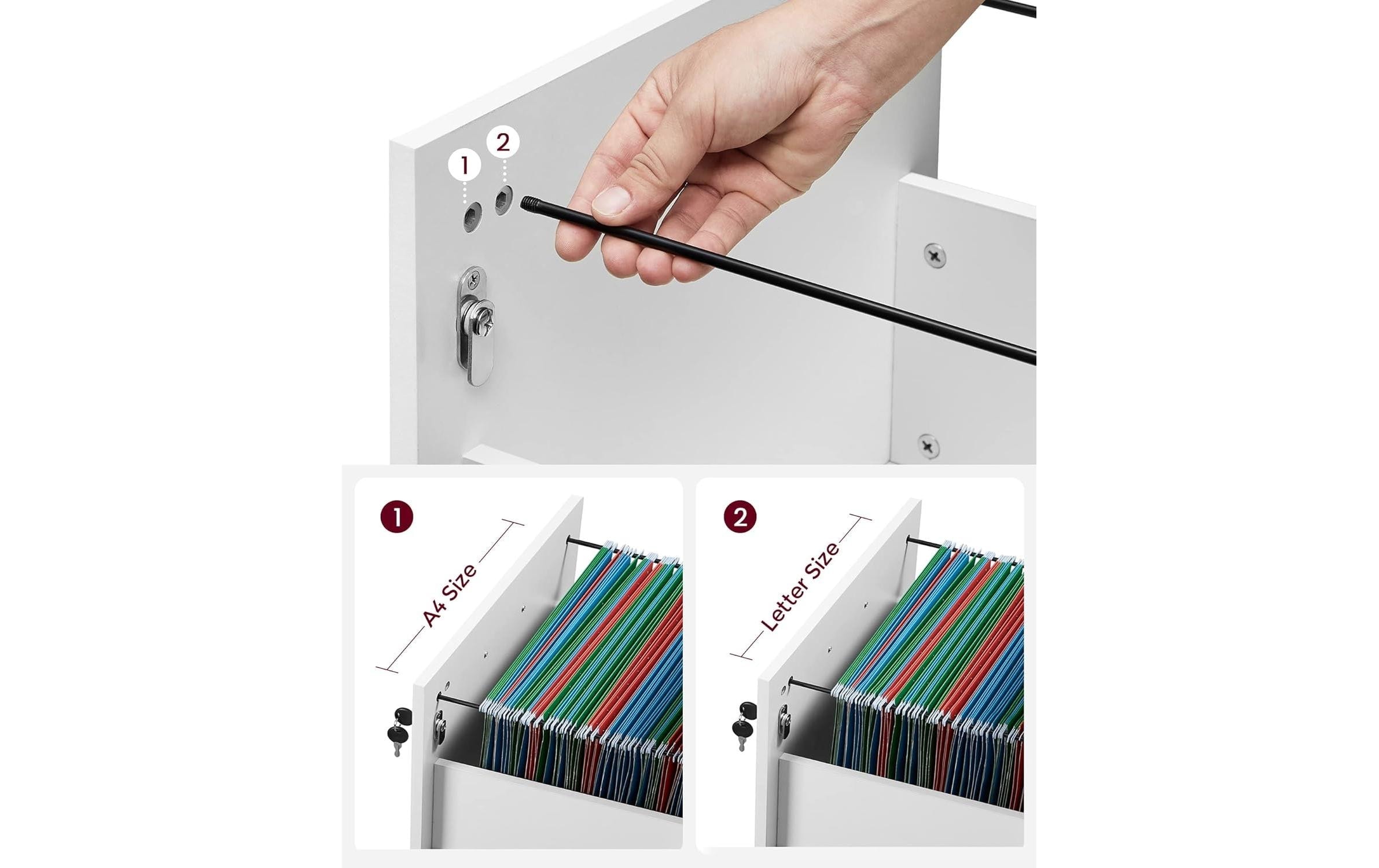 VASAGLE Aktenschrank »mit zwei Schubladen«