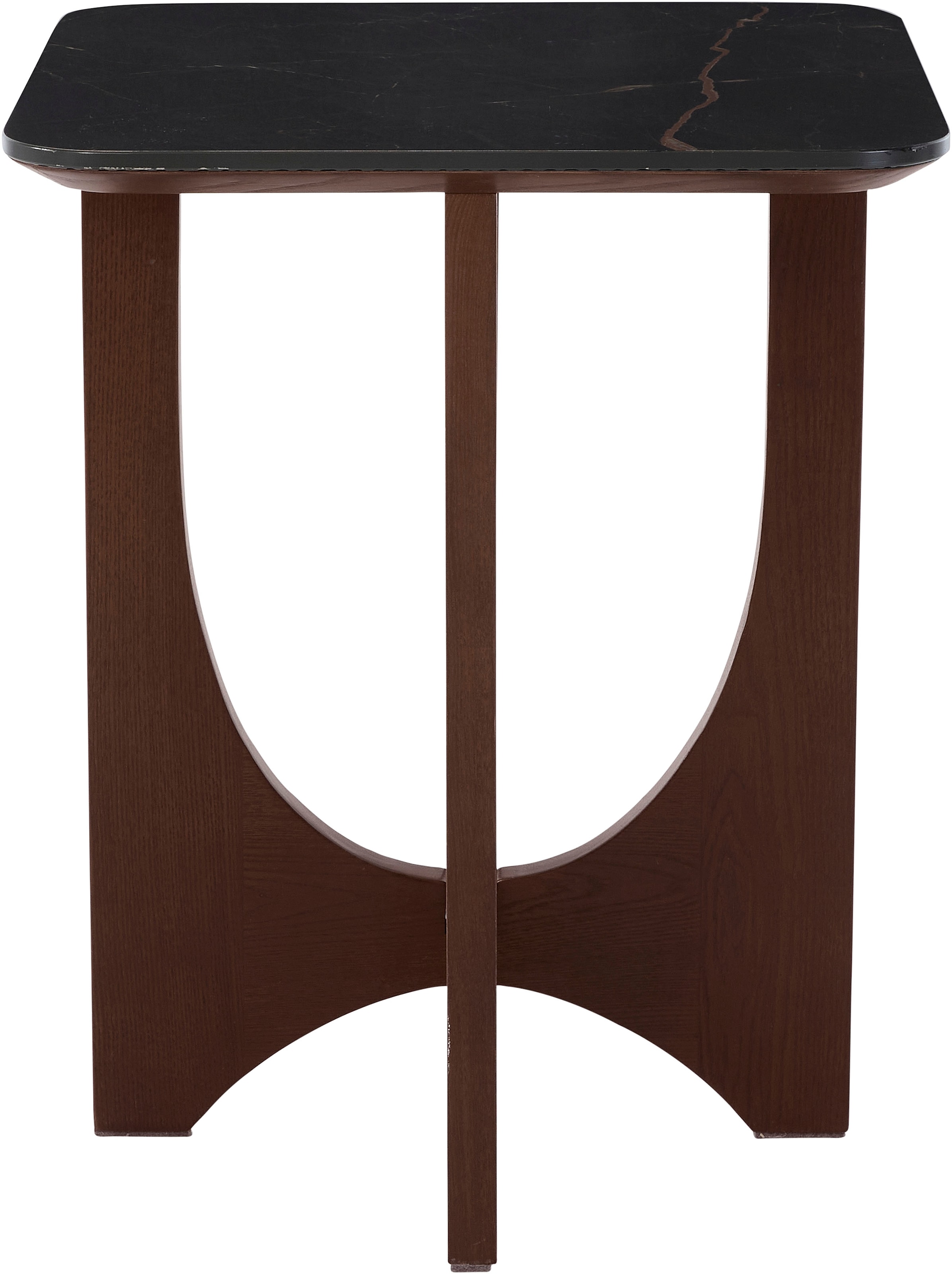 LeGer Home by Lena Gercke Table d'appoint »Kirella« mit Marmor-Optik und massivem Eschenholz-Kreuzfuss, Breite 45 cm