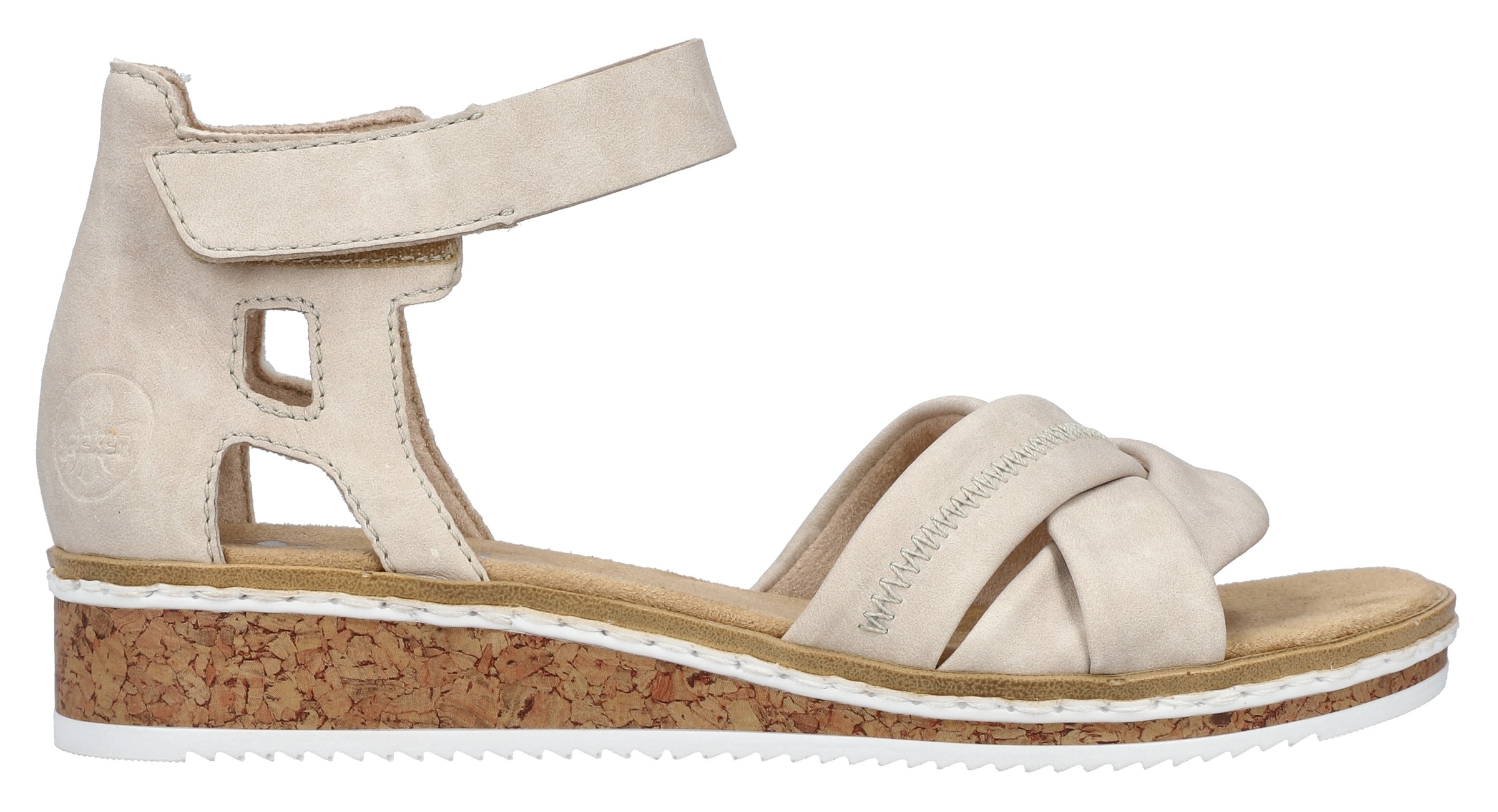 Rieker Sandales  , sandale, chaussure d'été, chaussure à scratch, talon compensé, talon fermé