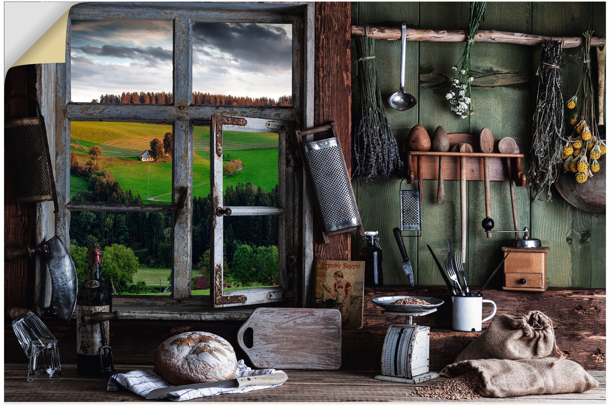Artland Wandbild »rustikale Bauernküche«, Arrangements, in St.), Grössen kaufen Poster (1 oder Leinwandbild, Alubild, Wandaufkleber als versch