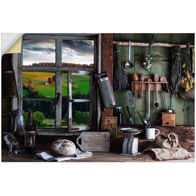 Artland Wandbild »rustikale Bauernküche«, Arrangements, (1 St.), als Alubild,  Leinwandbild, Wandaufkleber oder Poster in versch. Grössen kaufen