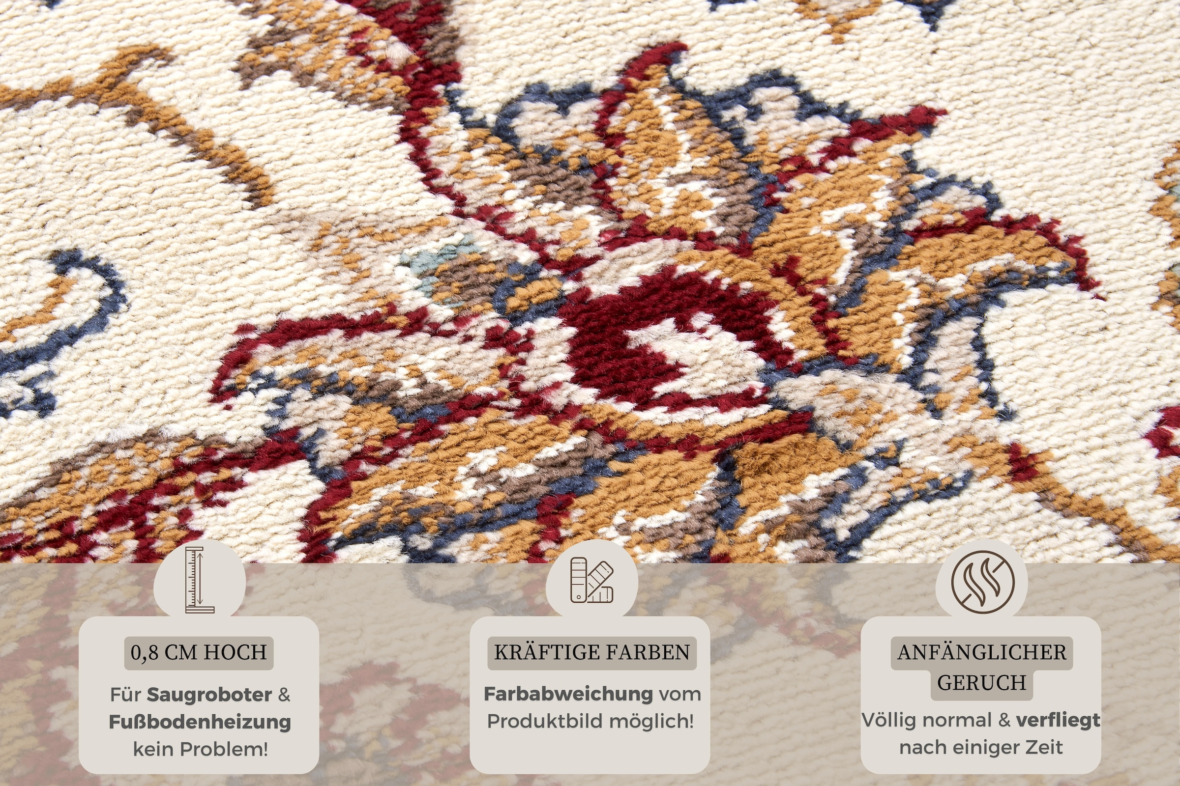 HANSE Home Teppich »Reni«, rechteckig, 8 mm Höhe, Läufer, Orientalisch, Kurzflor, Wohnzimmer, Schlafzimmer, Esszimmer