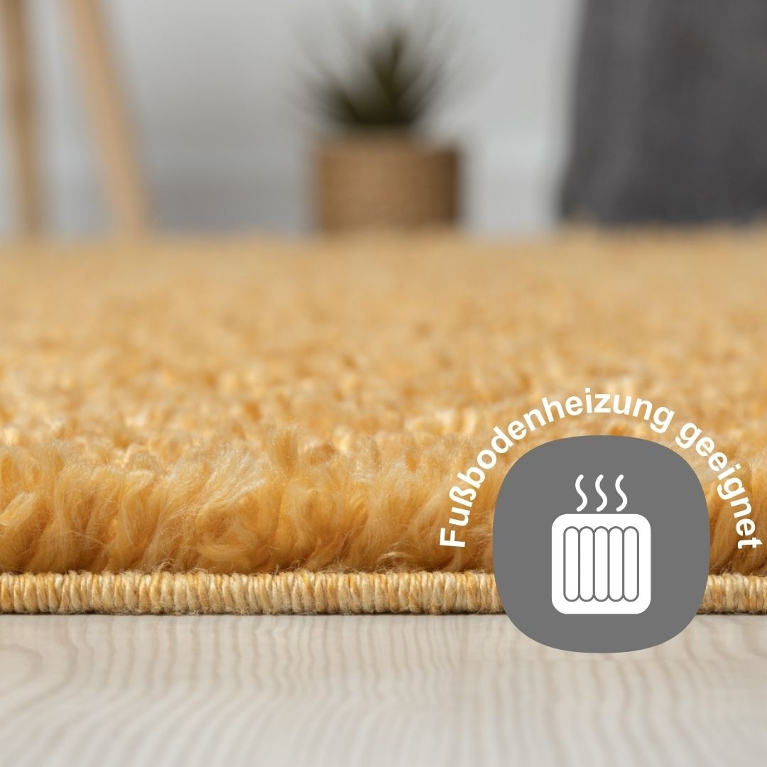 Myflair Möbel & Accessoires Hochflor-Teppich »My Shaggy«, rechteckig, 37 mm Höhe, Shaggy, Uni-Farben, leicht glänzend, Microfaser, extra flauschig