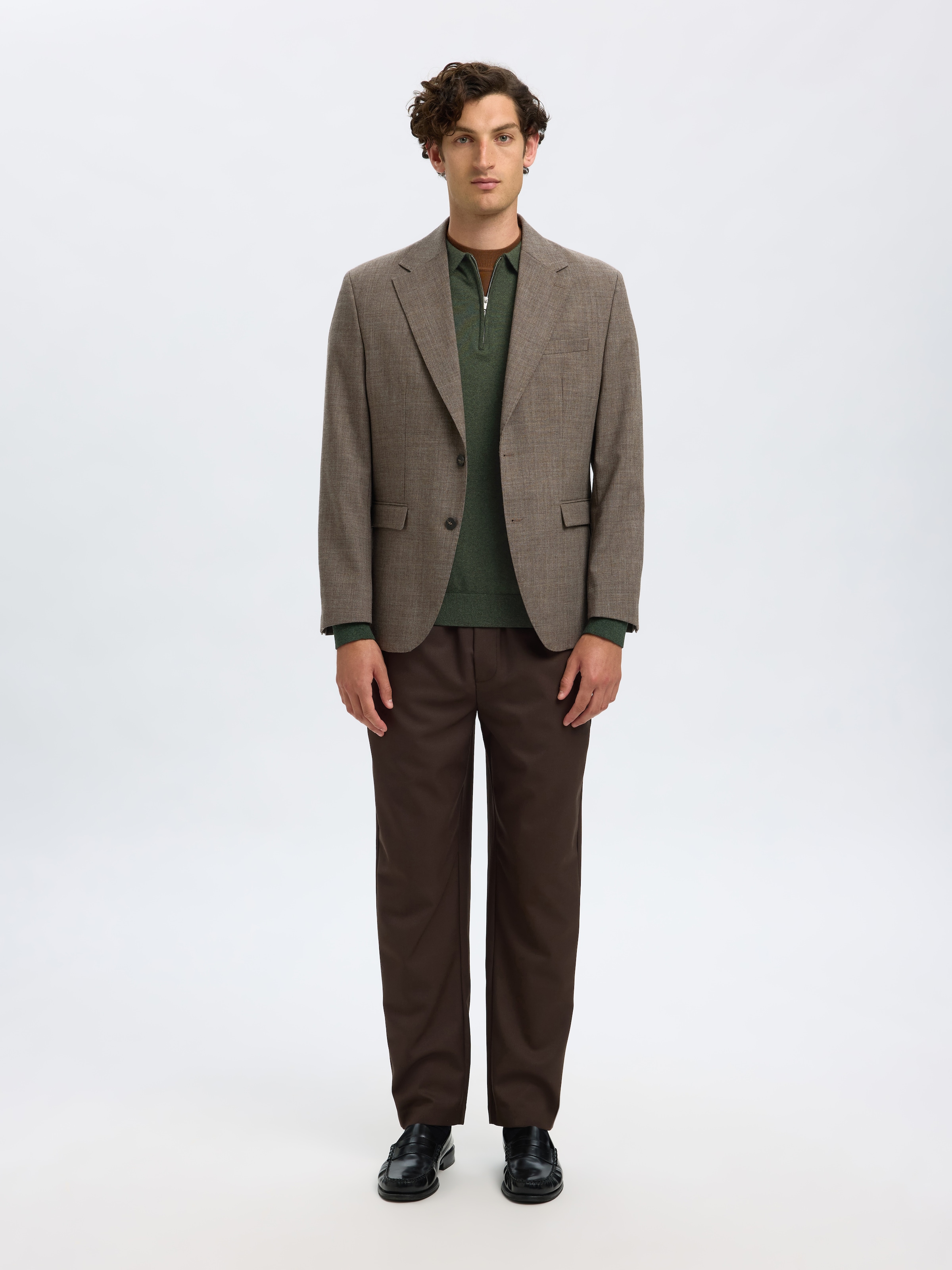 SELECTED HOMME Polokragenpullover »SLHBERG LS HALF ZIP POLO NOOS«