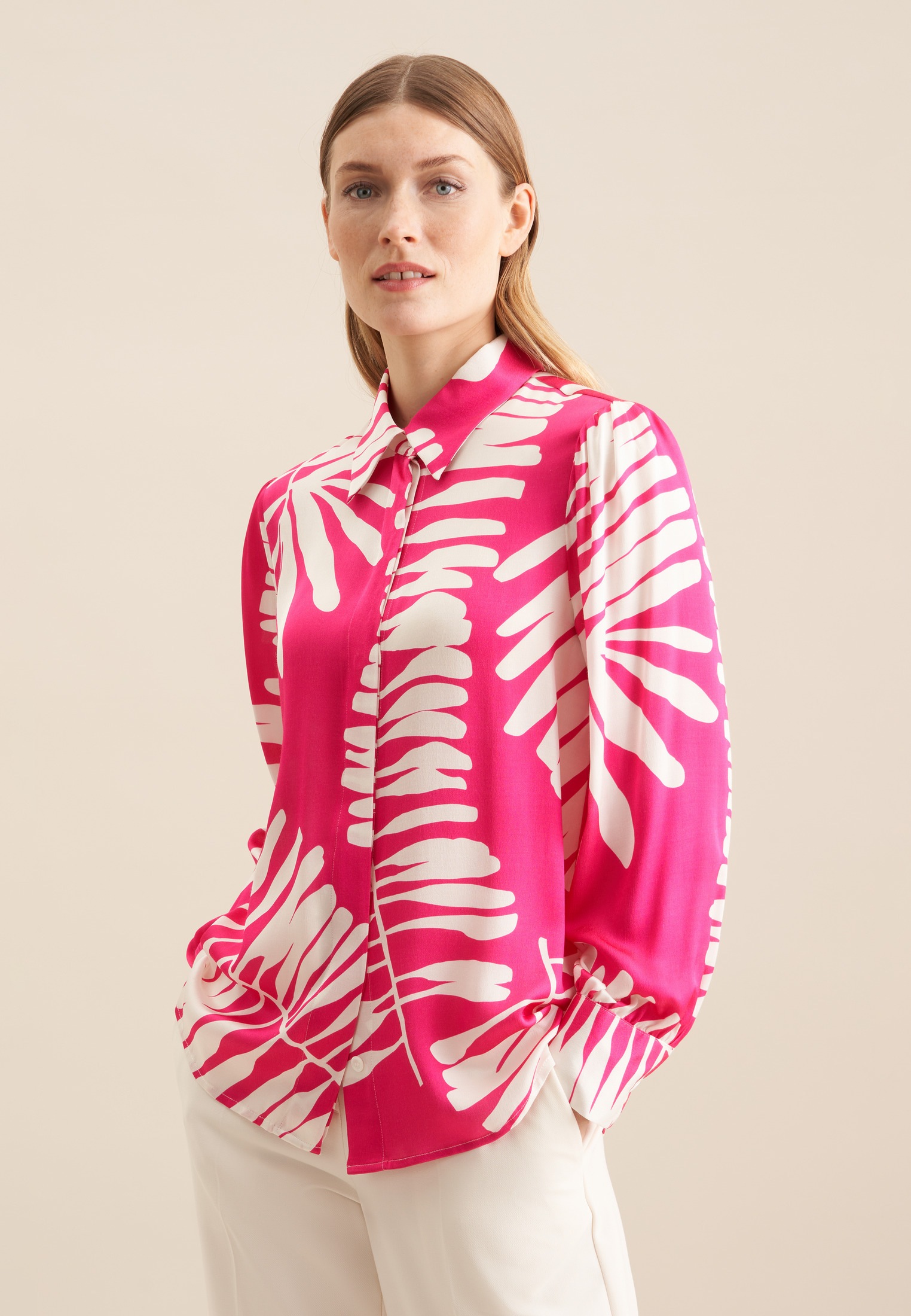 Image of seidensticker Hemdbluse "Schwarze Rose" 1/1 Kragen Blätter