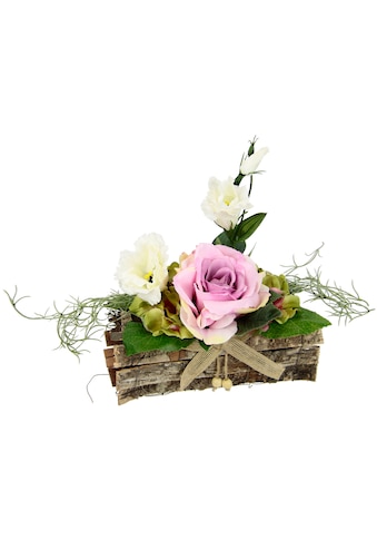 Kunstpflanze »Gesteck Rose in Schale«