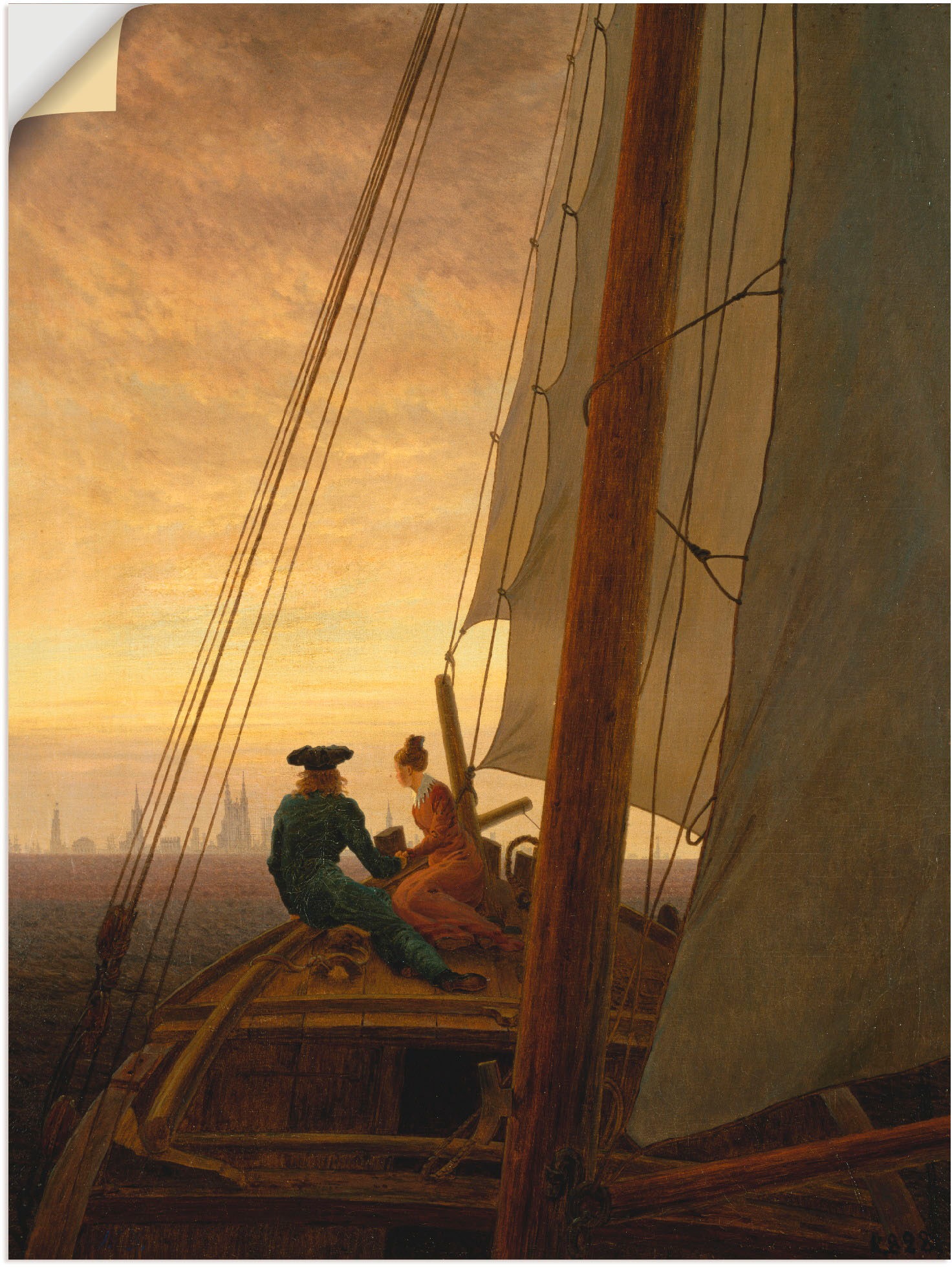 Image of Artland Wandbild »Auf dem Segler. 1819«, Boote & Schiffe, (1 St.), in vielen Grössen & Produktarten -Leinwandbild, Poster, Wandaufkleber / Wandtattoo auch für Badezimmer geeignet bei Ackermann Versand Schweiz