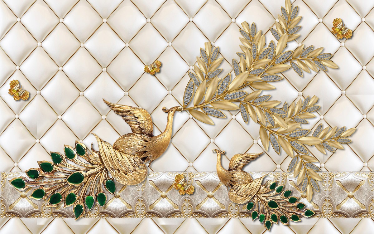 Image of Papermoon Fototapete »Muster mit Vögeln«, Vliestapete, hochwertiger Digitaldruck, inklusive Kleister bei Ackermann Versand Schweiz