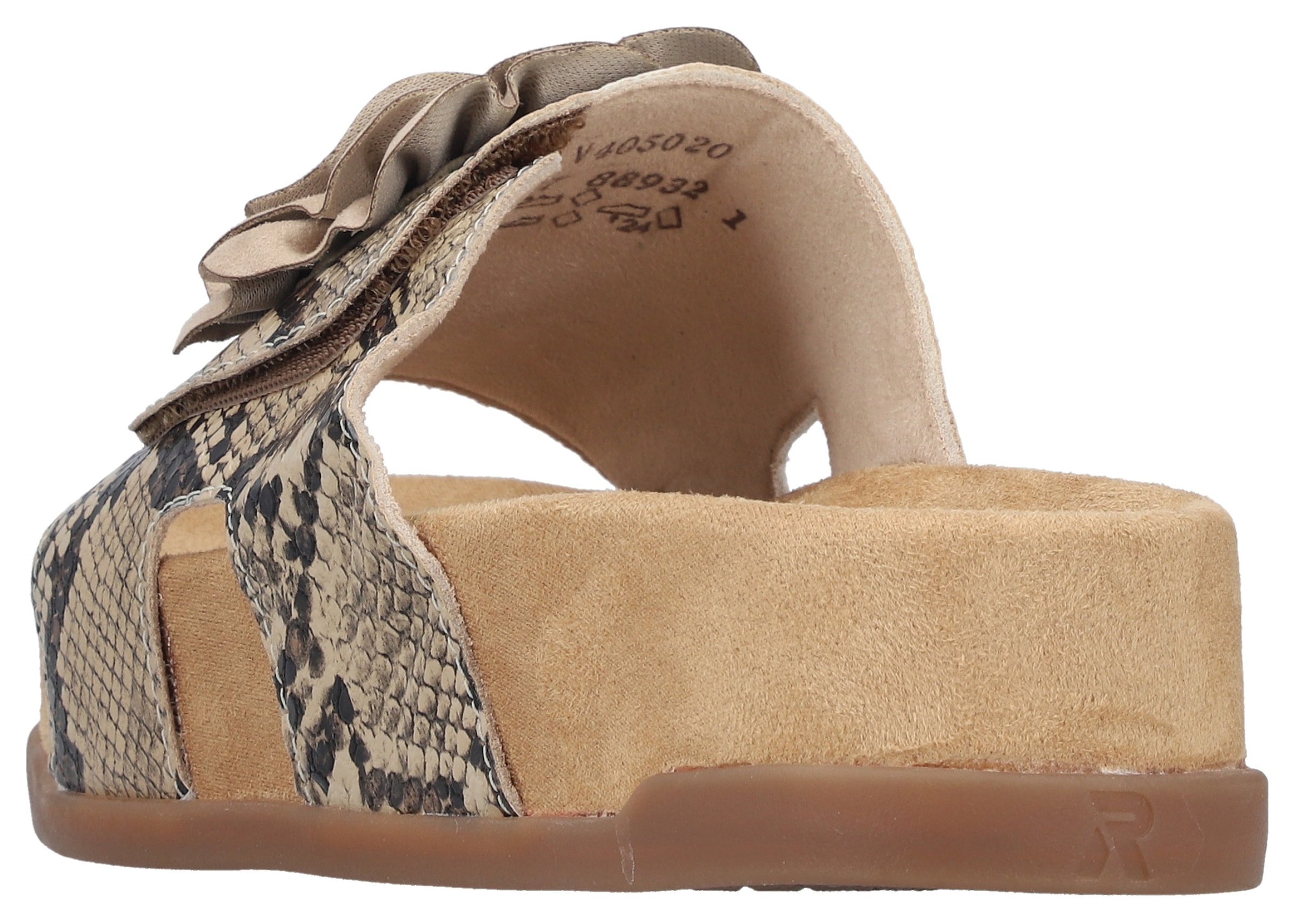 Rieker Pantolette  Chaussure d'été, chaussure de vacances, chaussure de plage avec fleur