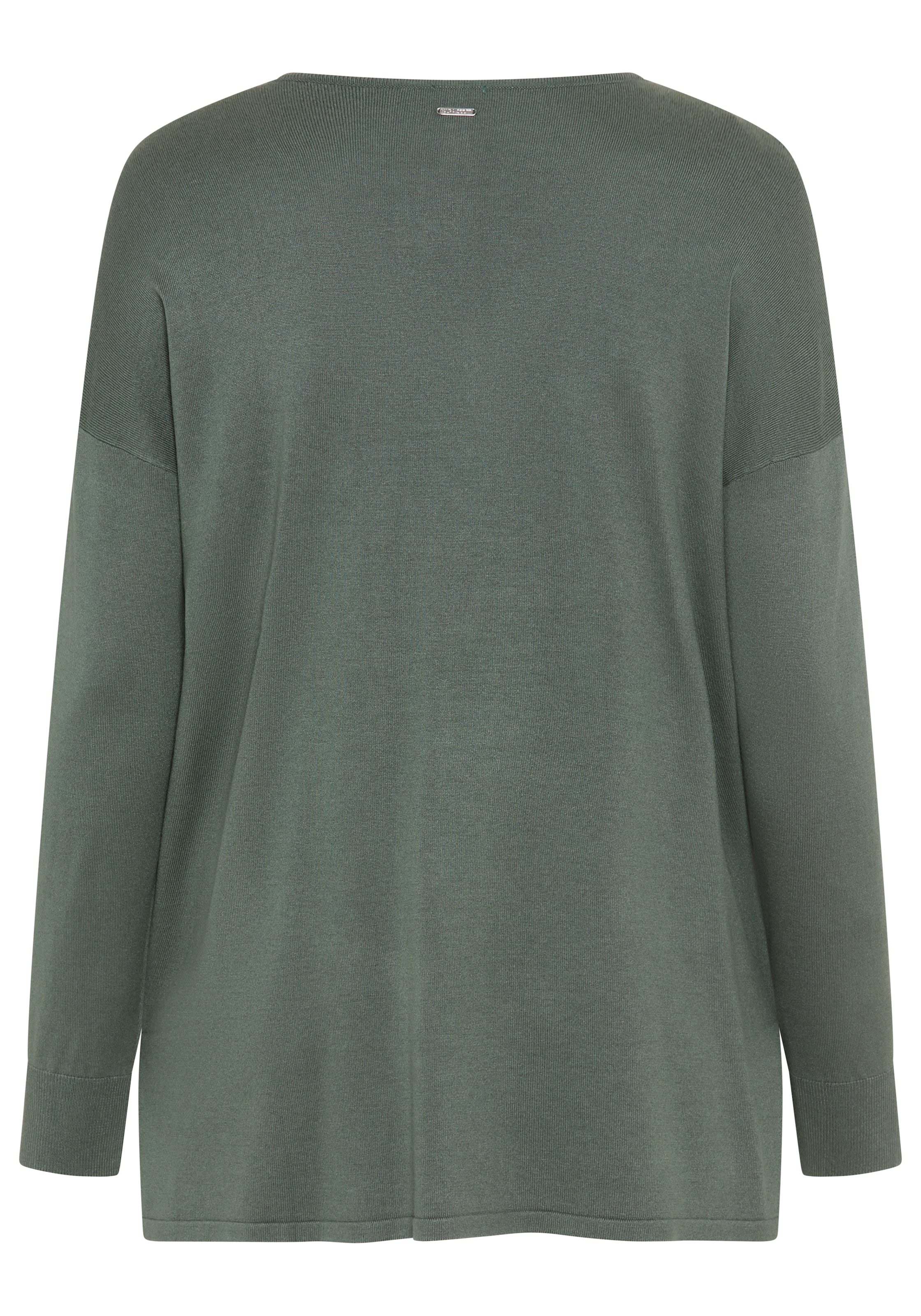Laura Scott CURVE Longpullover »Grosse Grössen« aus fliessendem Feinstrick mit schönem V-Ausschnitt
